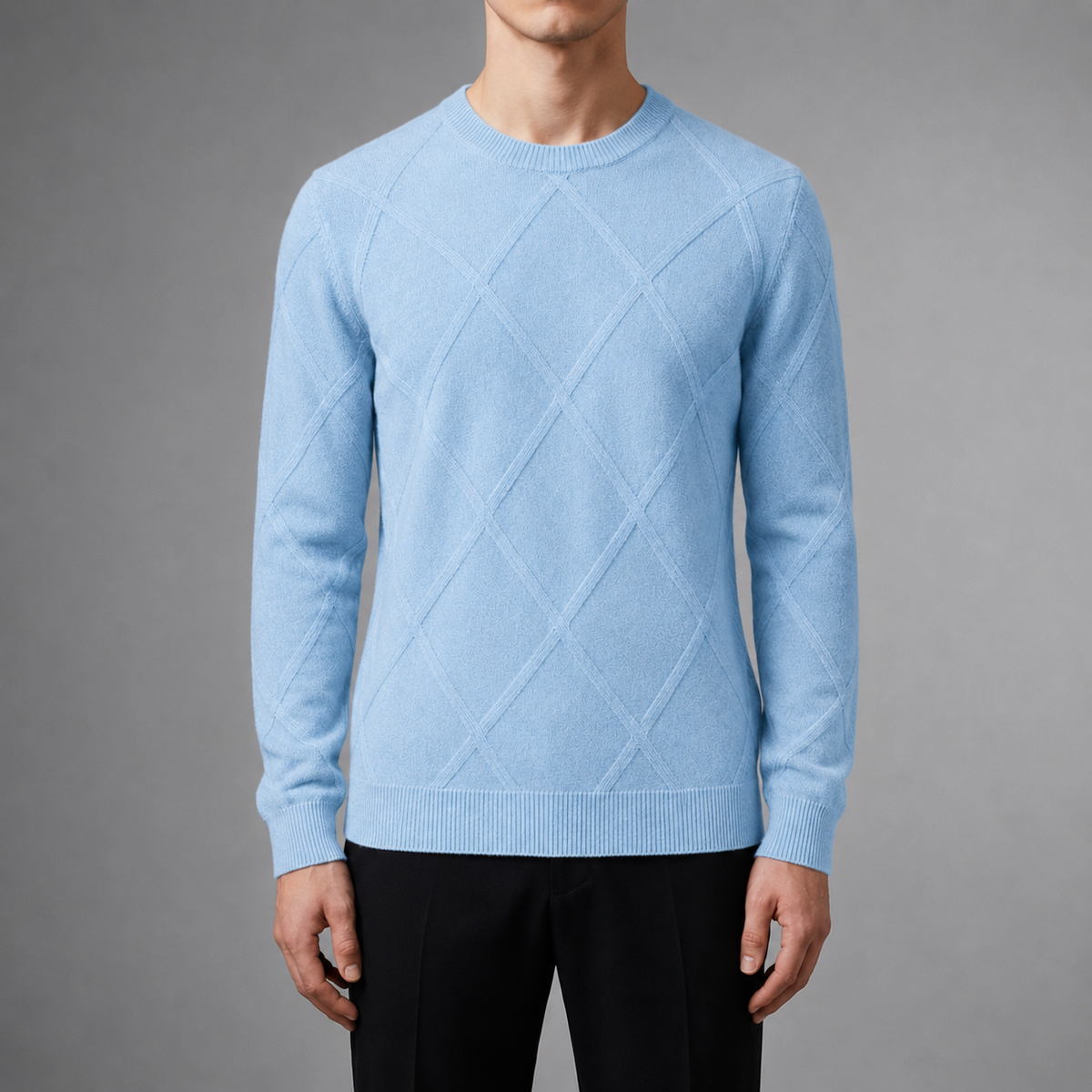 Deia Argyle Cashmere Crewneck Sweater