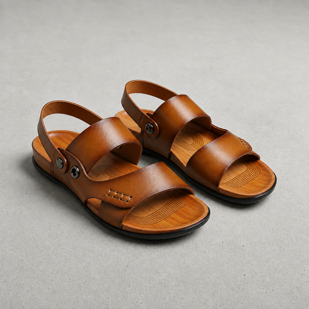Kakopetria Leather Back-Strap Sandals