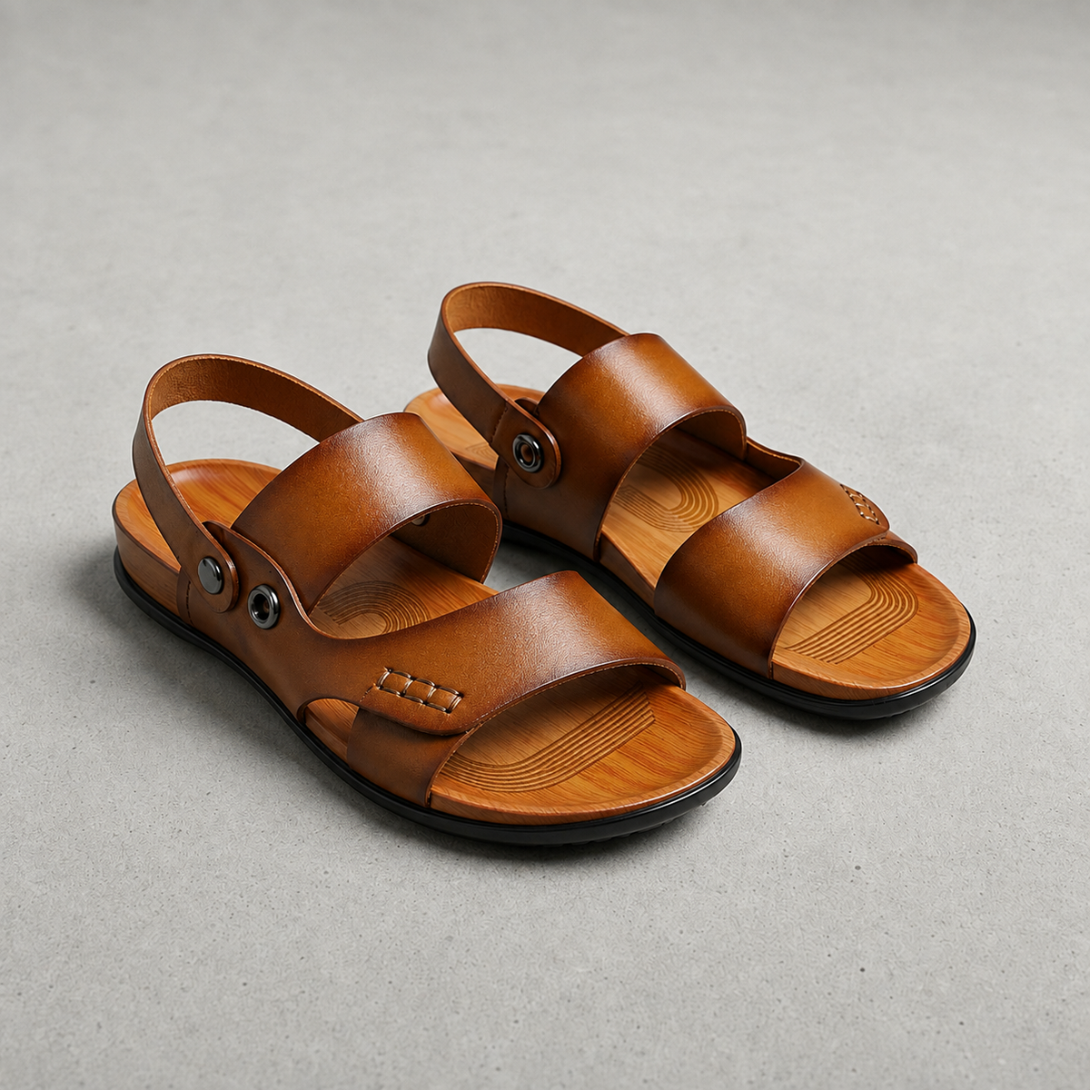 Kakopetria Leather Back-Strap Sandals
