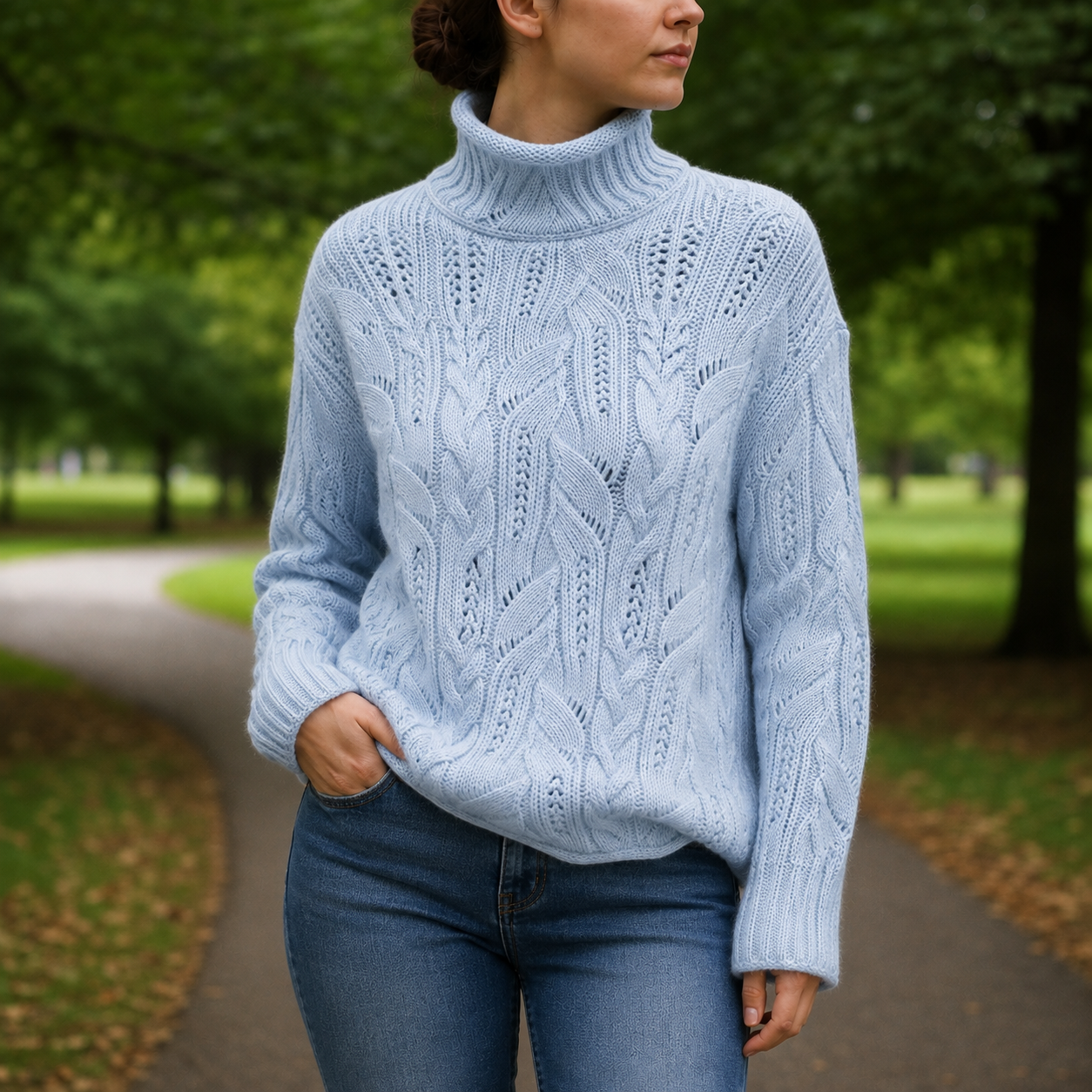 Braga Cable Knit Turtleneck Sweater