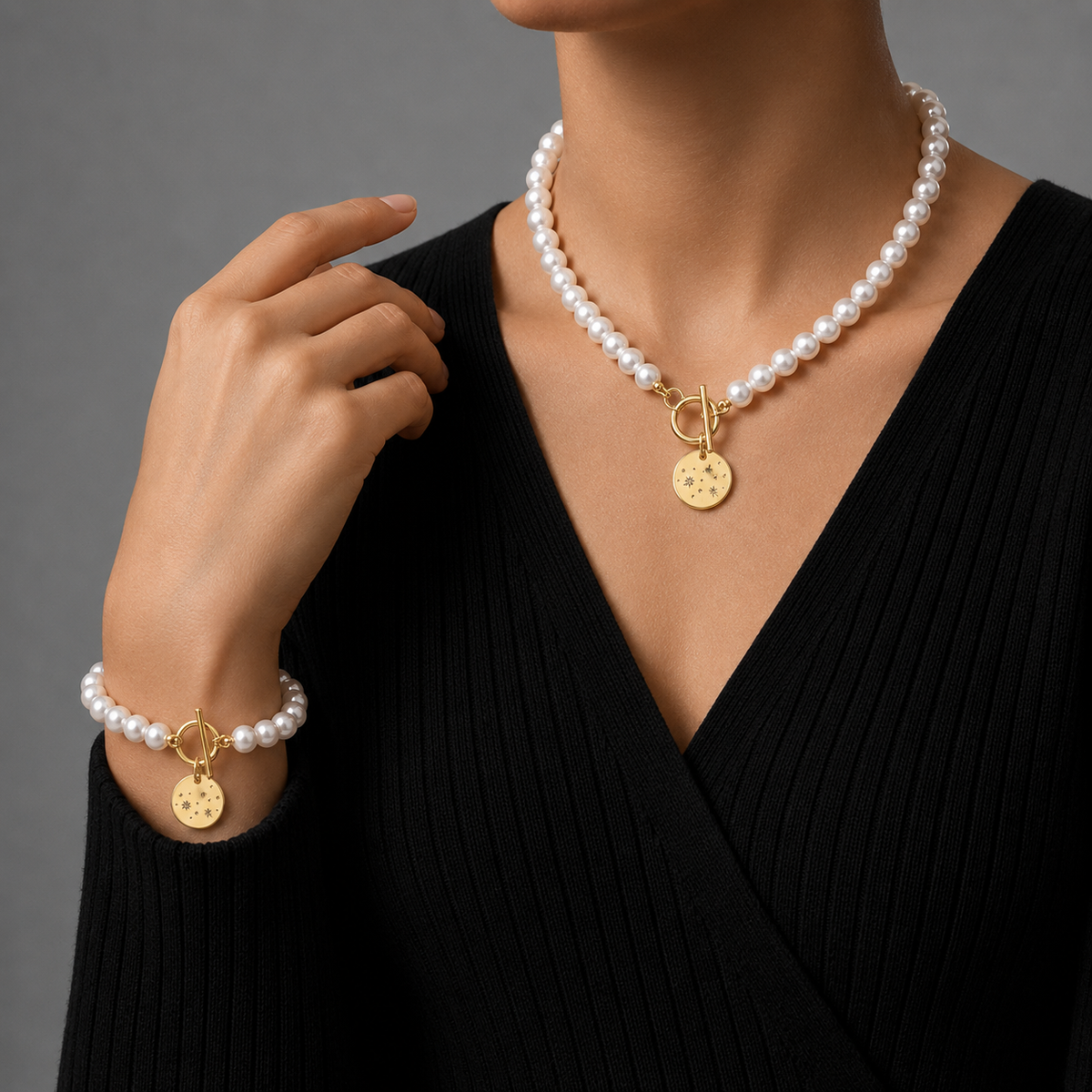 Formentor Red Pearl Heart Jewelry Set