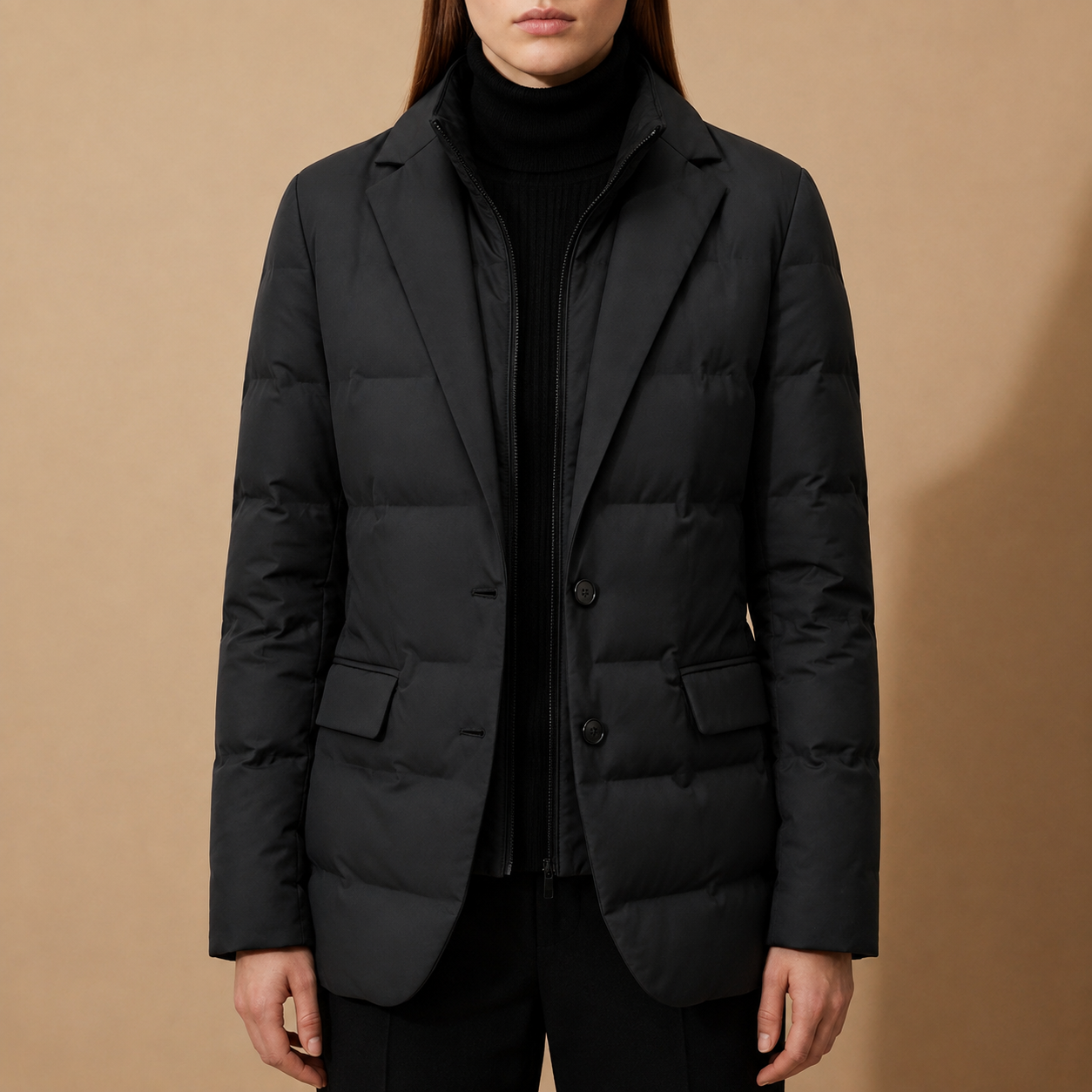 Thassos Quilted Puffer Blazer Coat