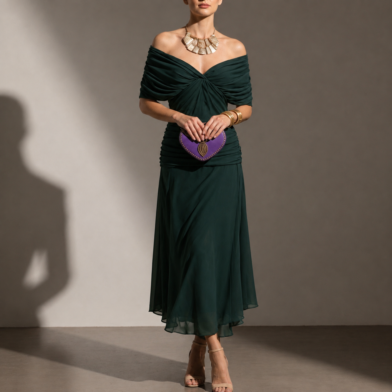 Rabat Floral Ruched Midi Dress