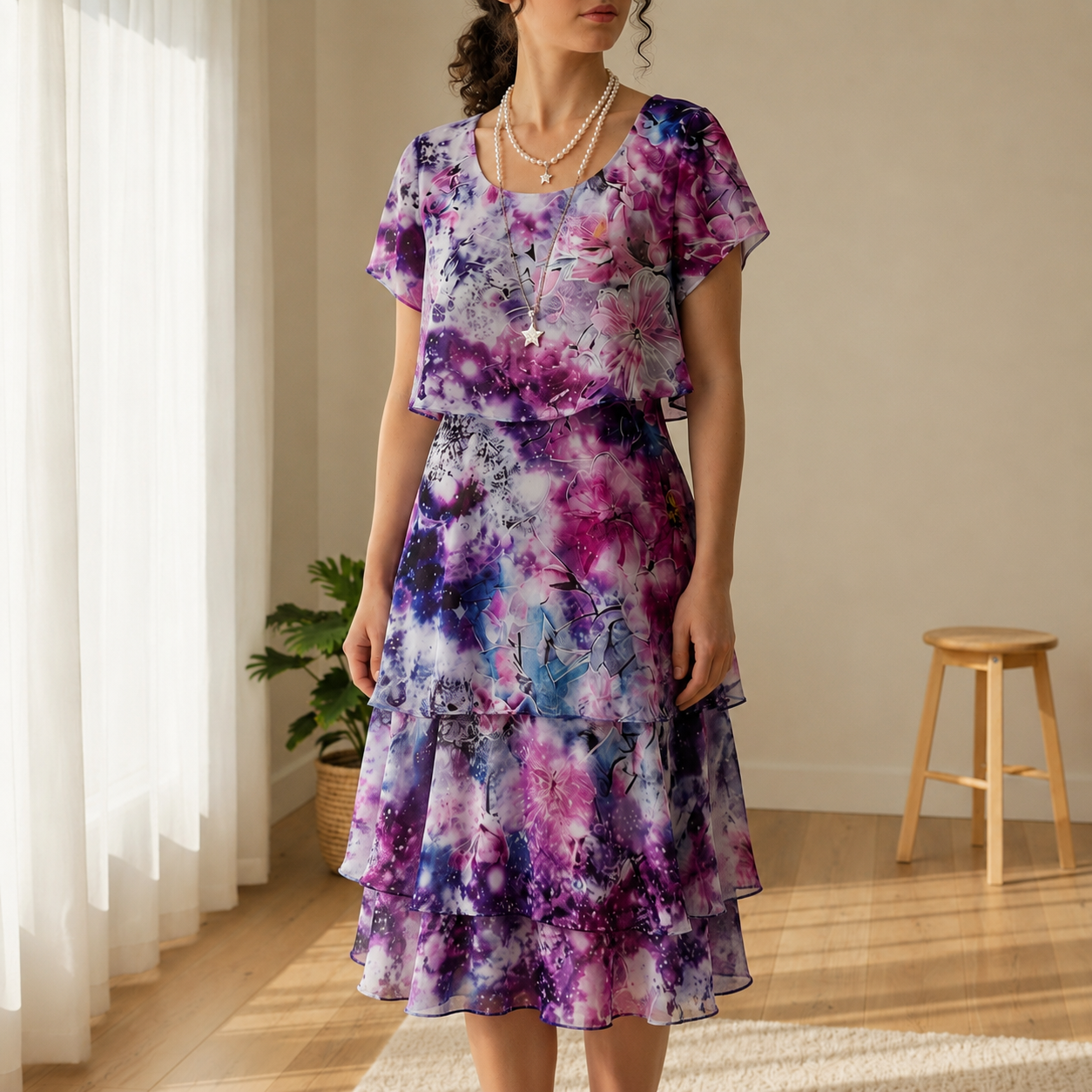 Otranto Clara Tiered Ruffle Dress