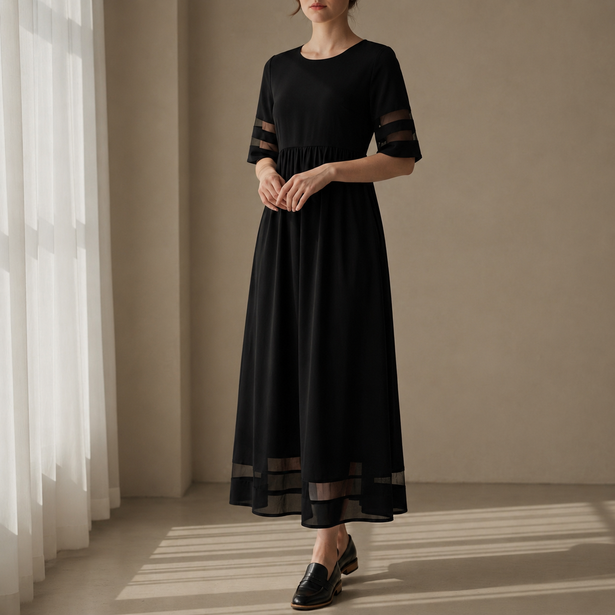 Piodao Mesh Panel Maxi Dress