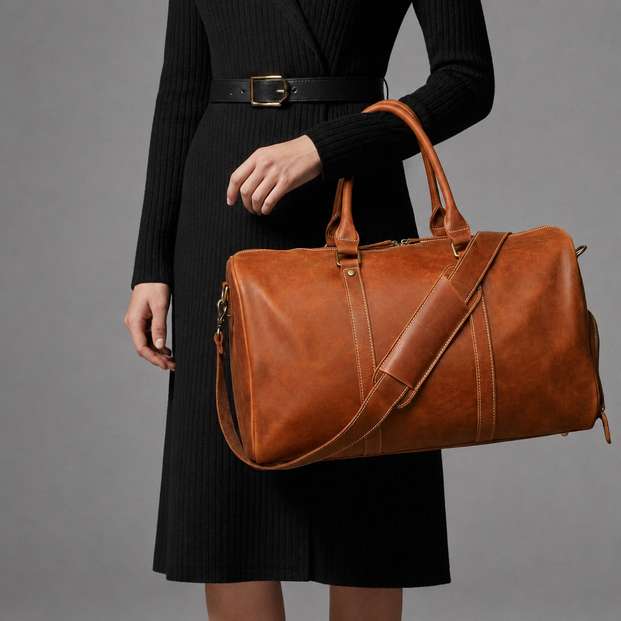Lesvos Vintage Leather Duffel Bag