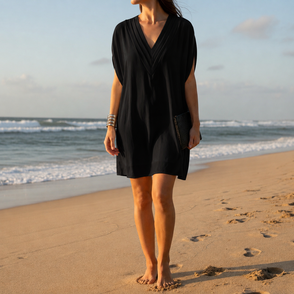 Bianca V-Neck Batwing Dress