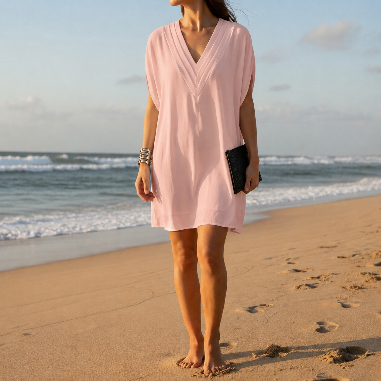 Bianca V-Neck Batwing Dress