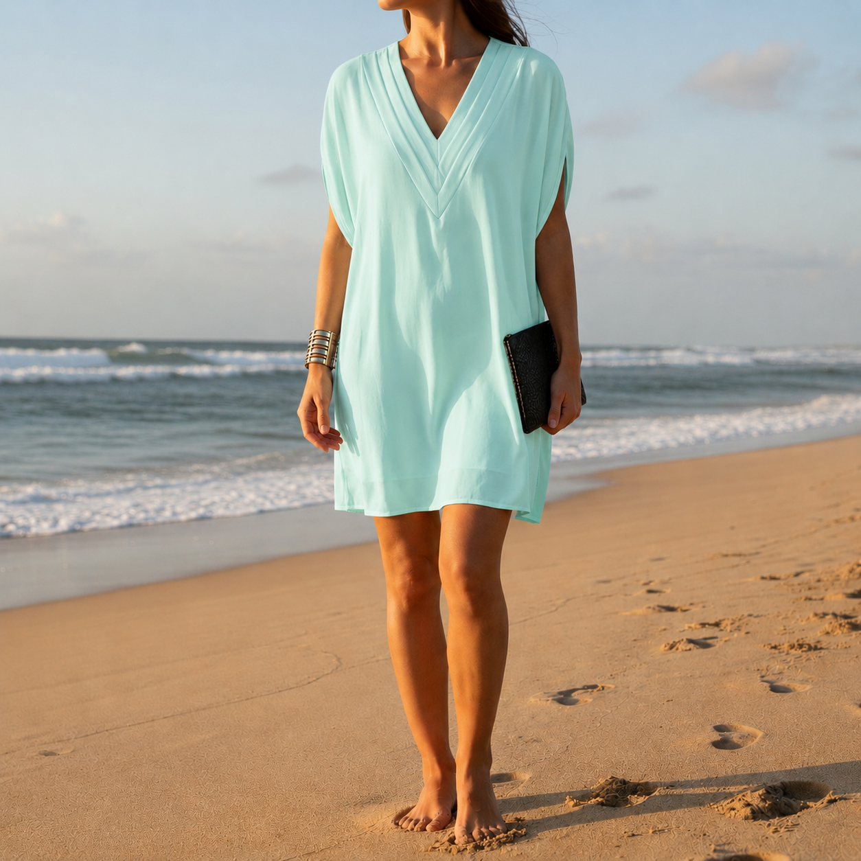Bianca V-Neck Batwing Dress
