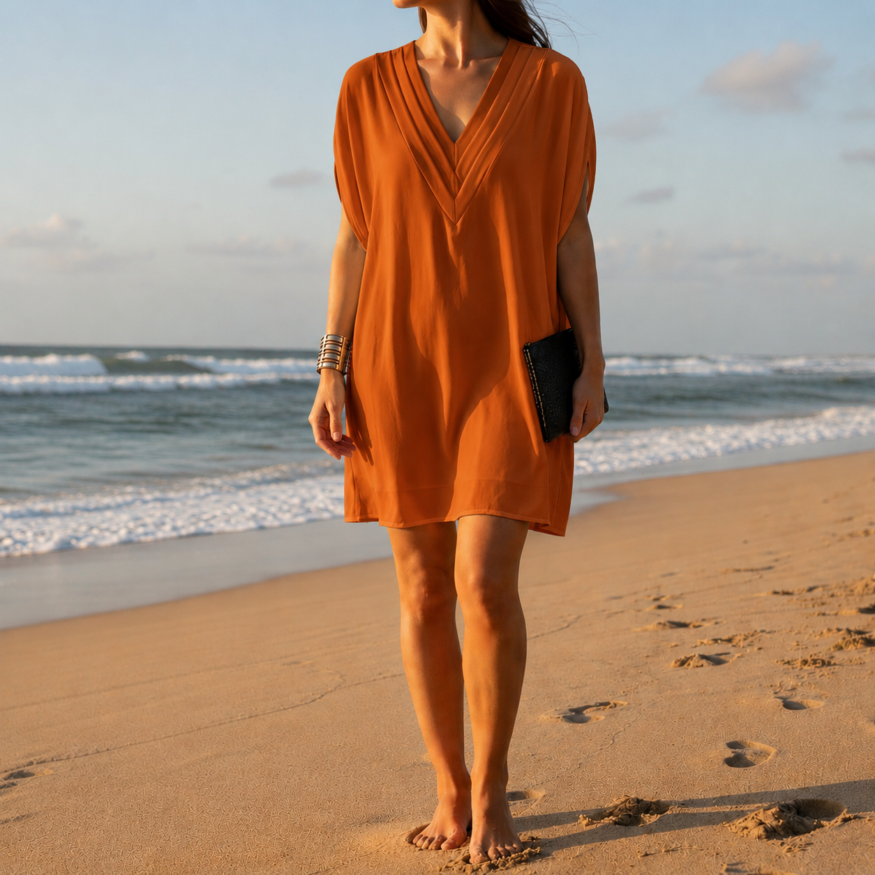 Bianca V-Neck Batwing Dress