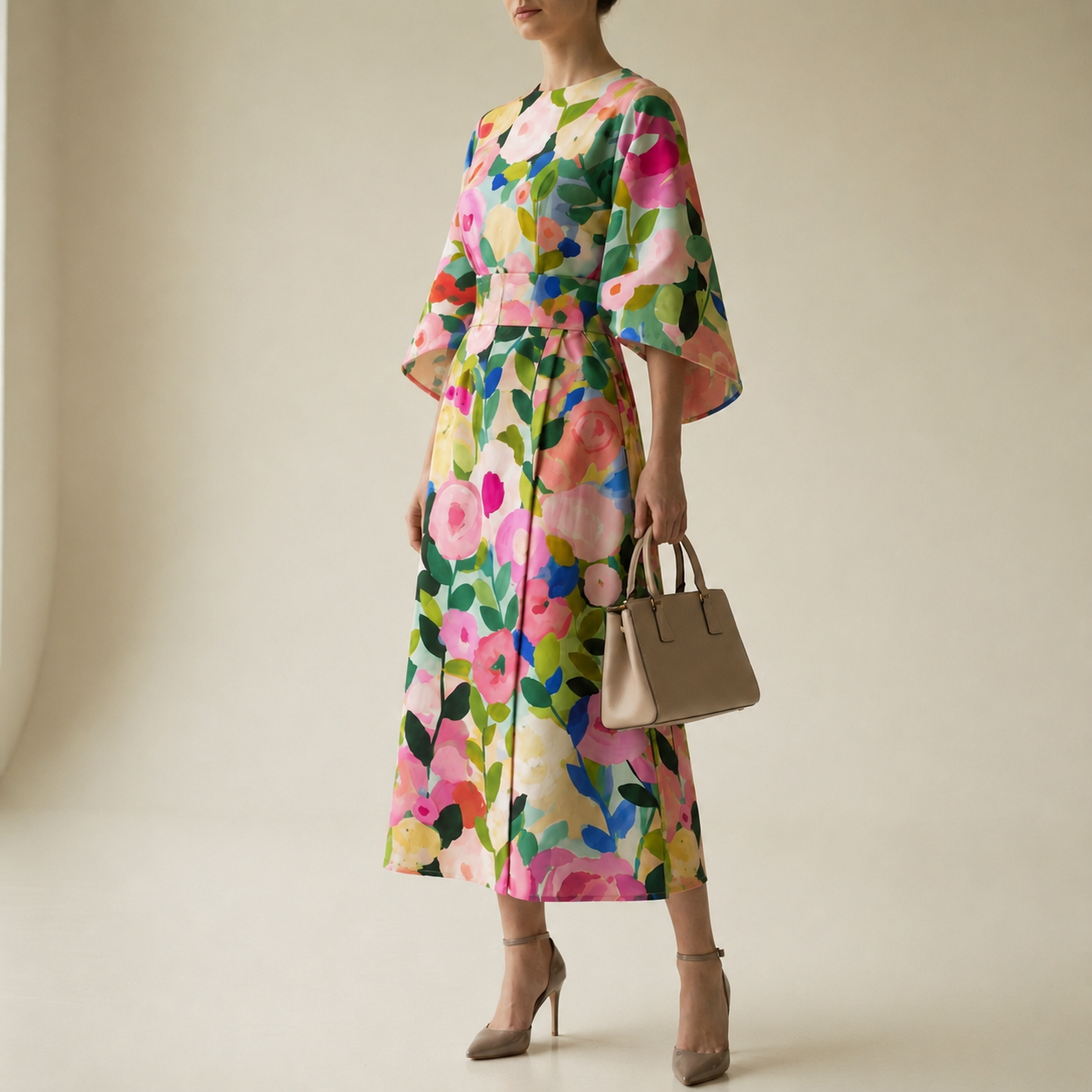 Porec Floral Wide Sleeve Dress