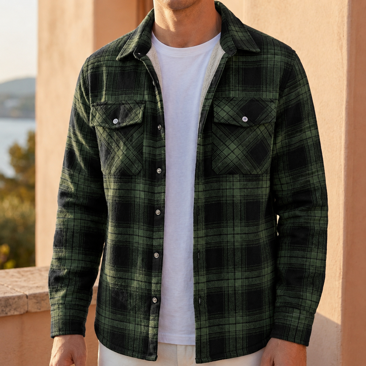 Tromso Men's Sherpa Lined Plaid Jacket