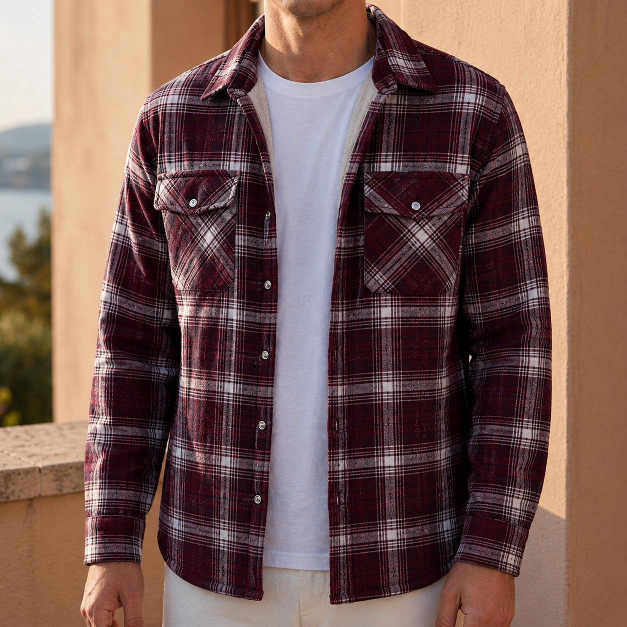 Tromso Men's Sherpa Lined Plaid Jacket