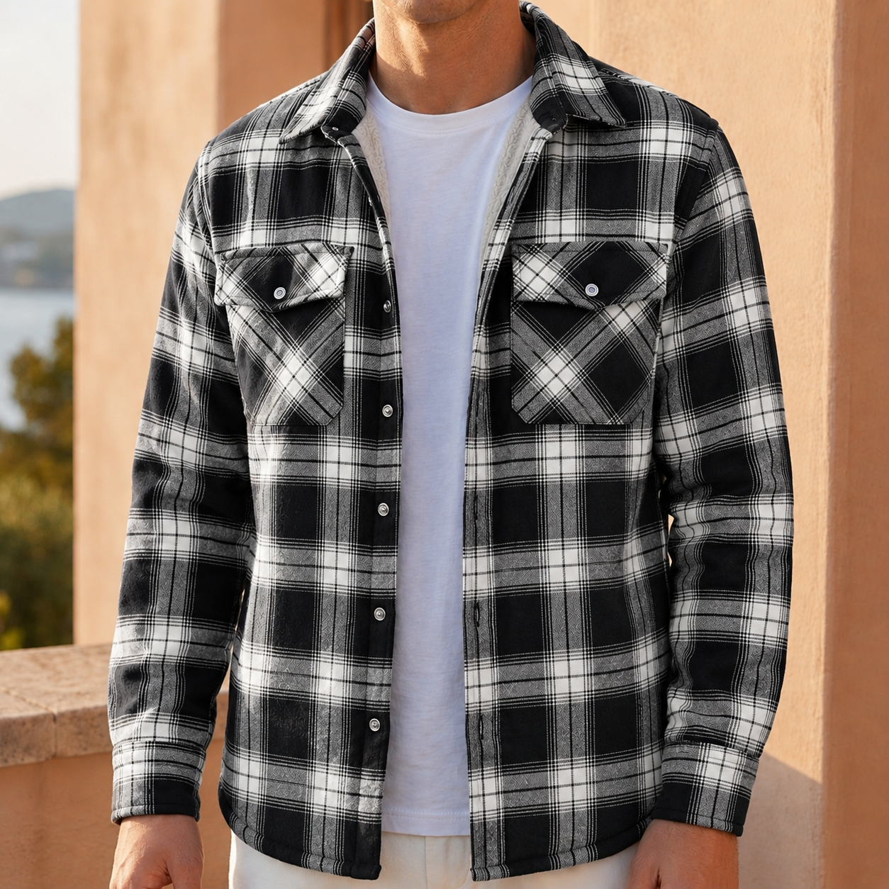 Tromso Men's Sherpa Lined Plaid Jacket