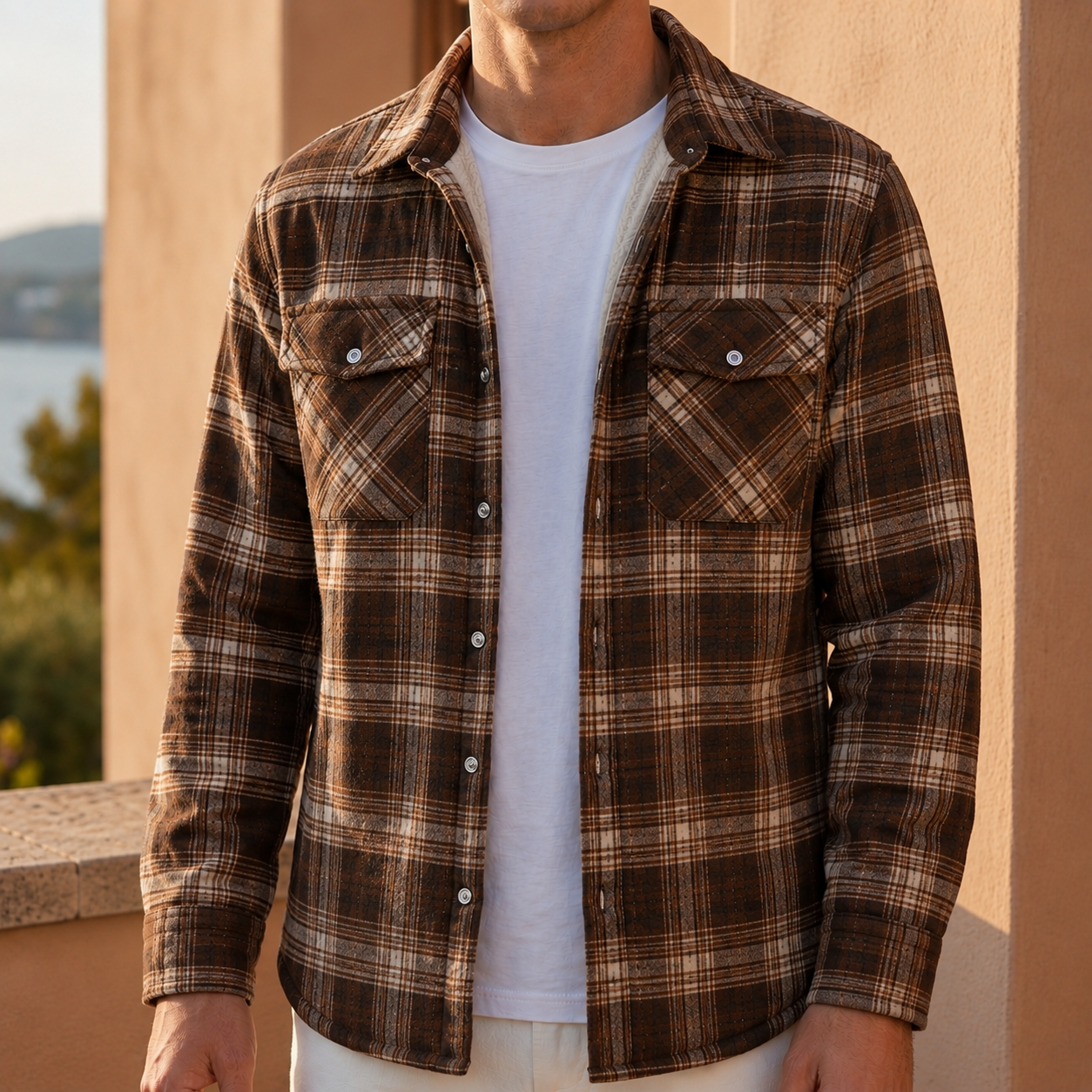 Tromso Men's Sherpa Lined Plaid Jacket
