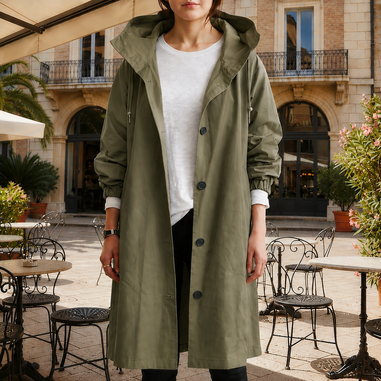 Annecy Hooded Waterproof Trench Coat