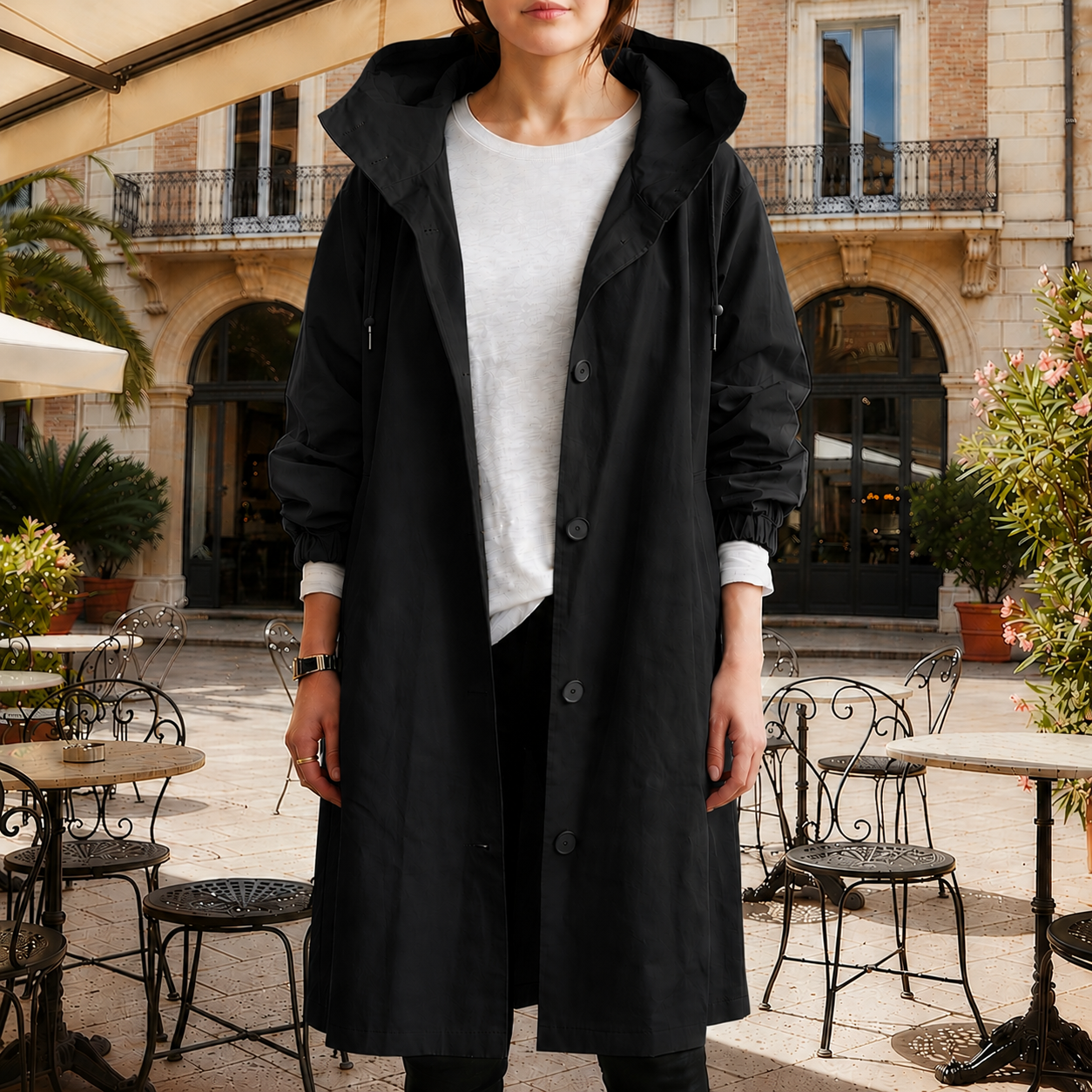 Annecy Hooded Waterproof Trench Coat