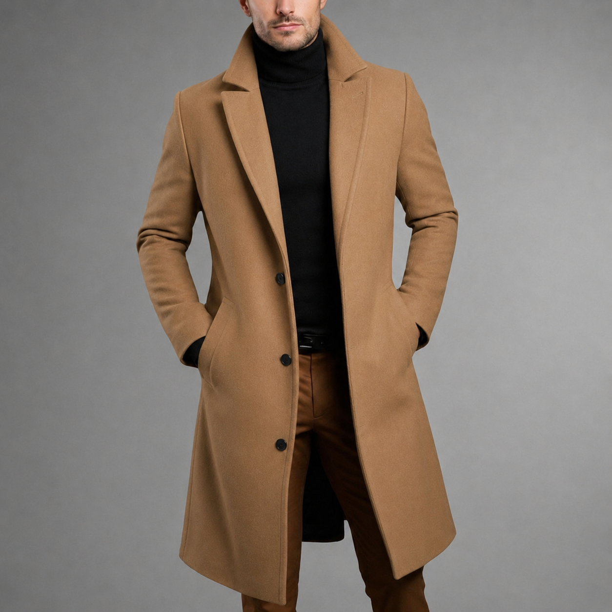 Zurich Men's Slim-Fit Long Overcoat