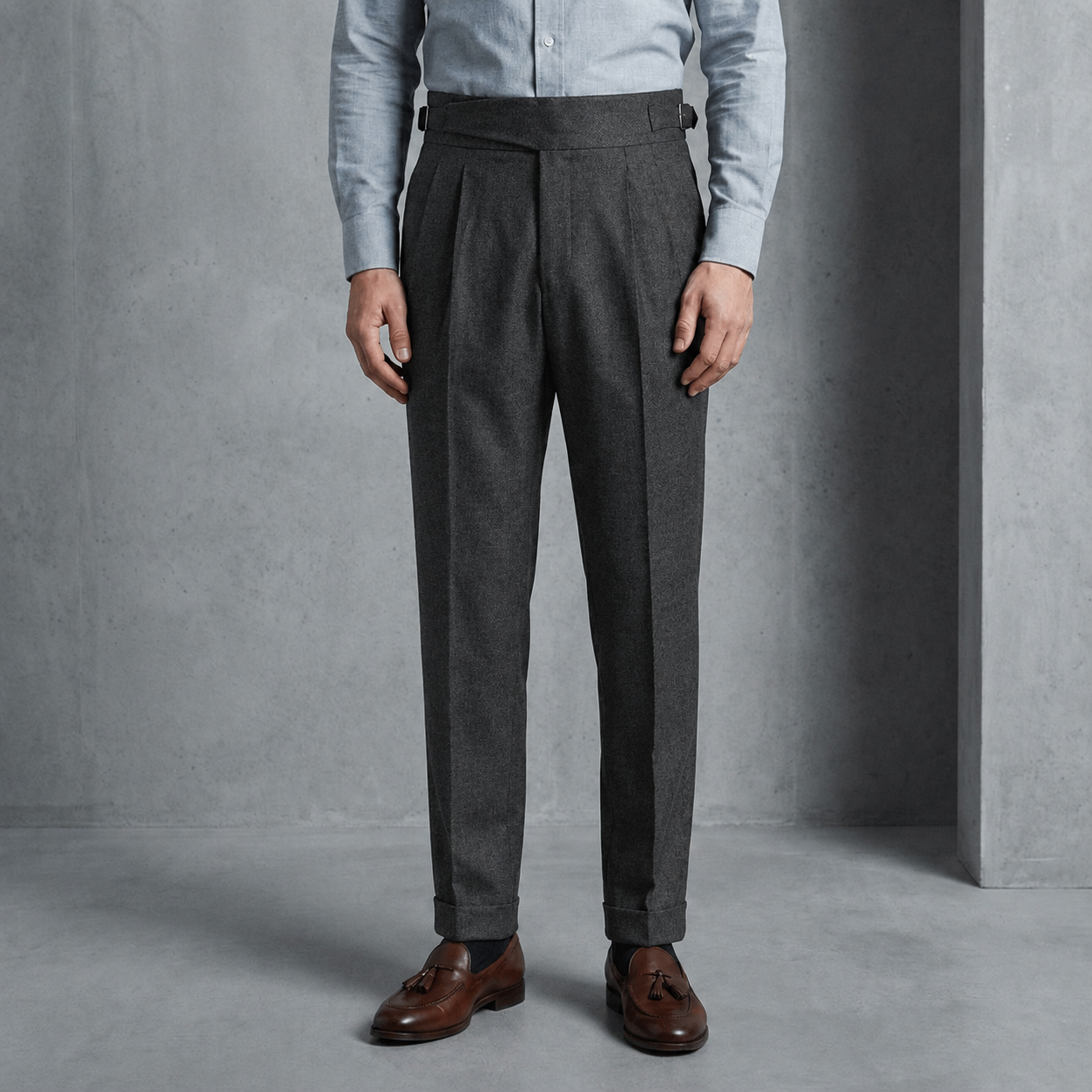 Catania Gurkha Straight Fit Pleated Trousers