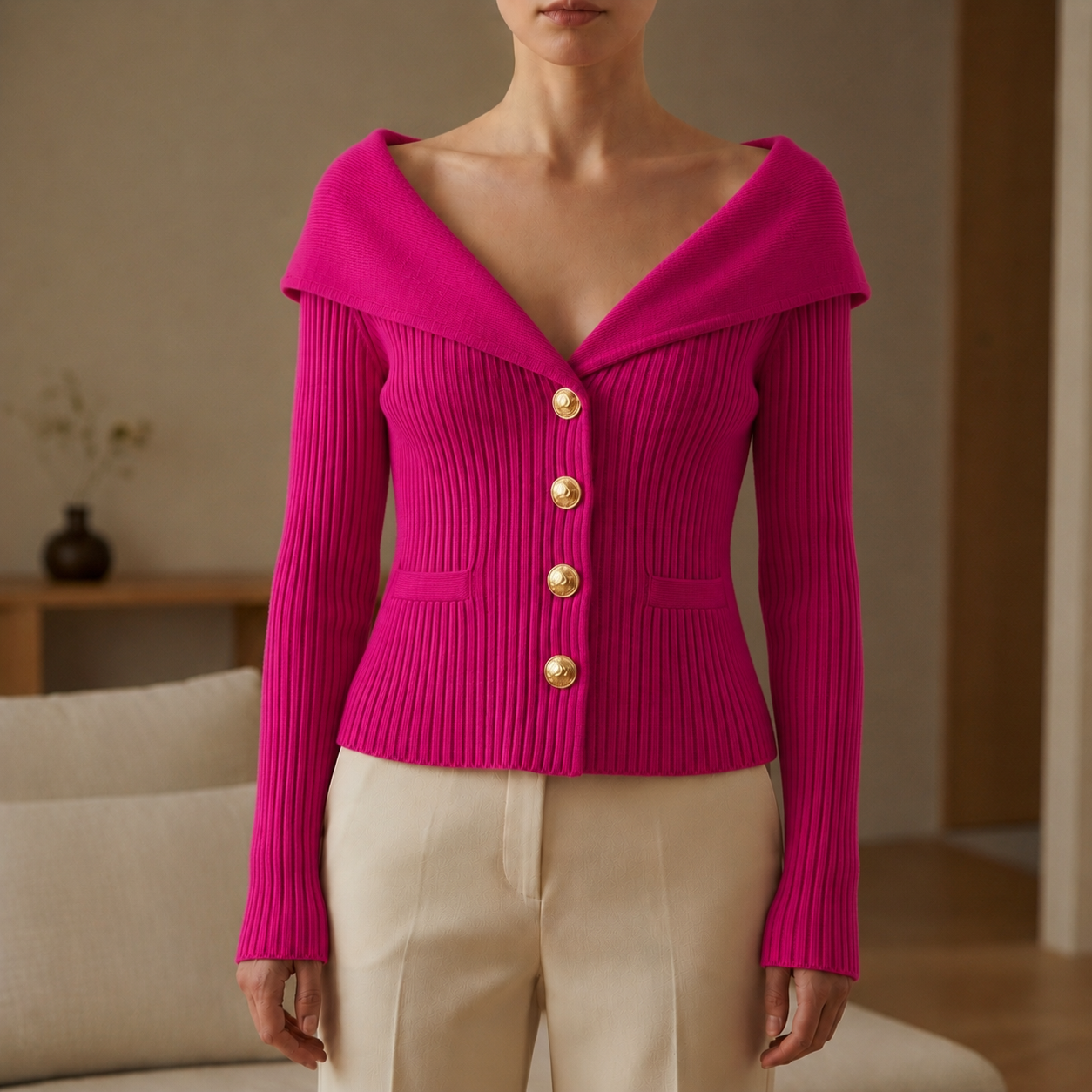 Bergamo Ribbed Knit Cardigan