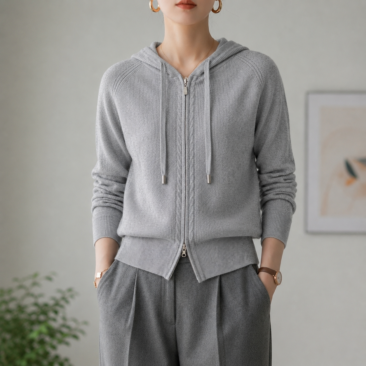 Sete Knit Zip Hoodie
