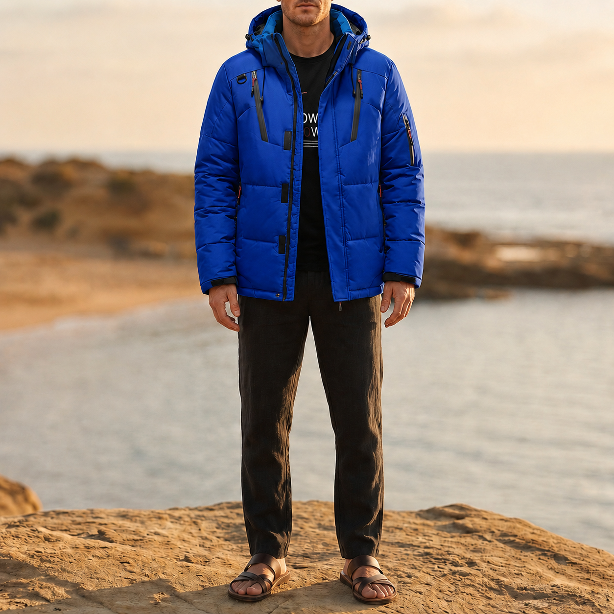 Lacoste Hooded Puffer Down Jacket