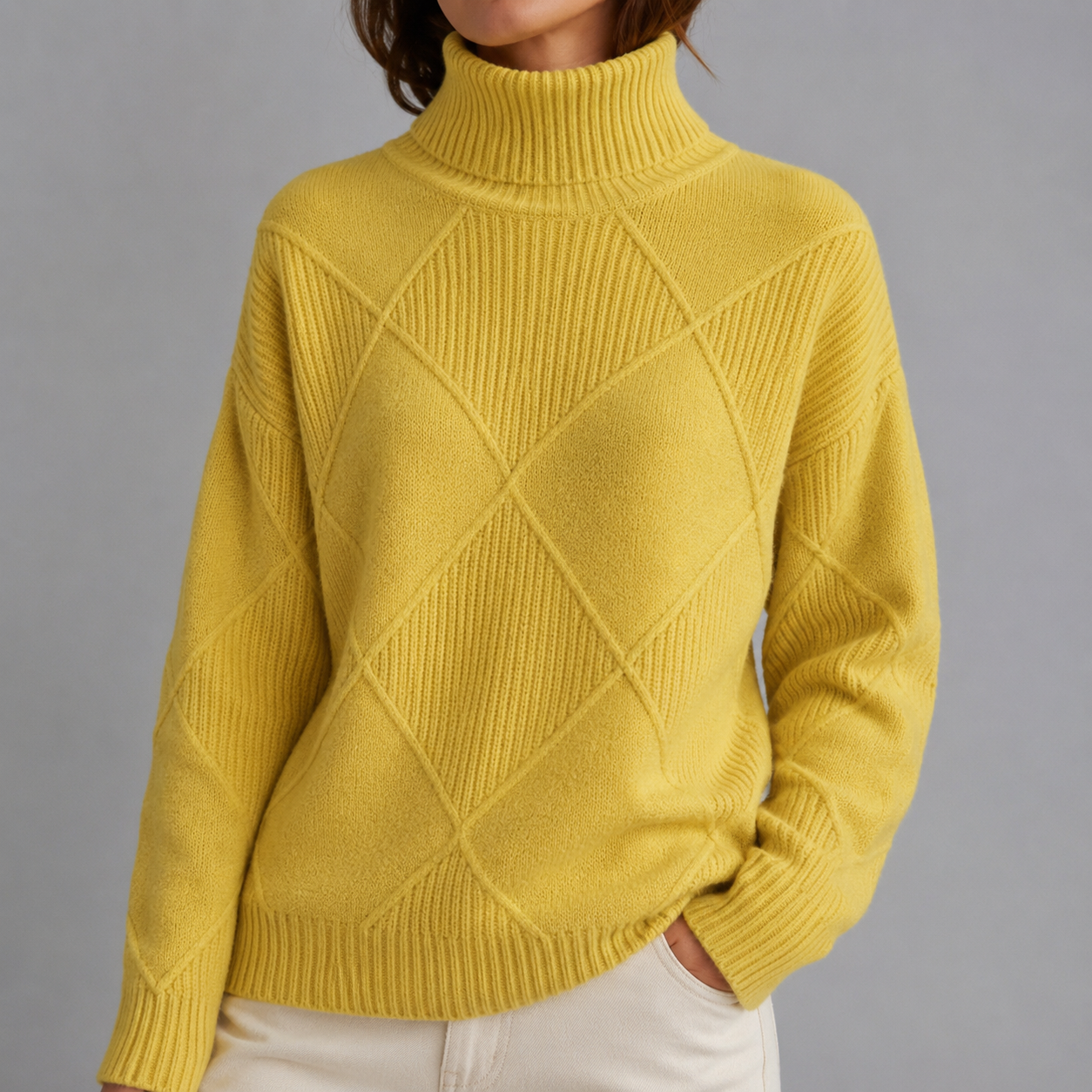 Makarska Geometric Knit Turtleneck