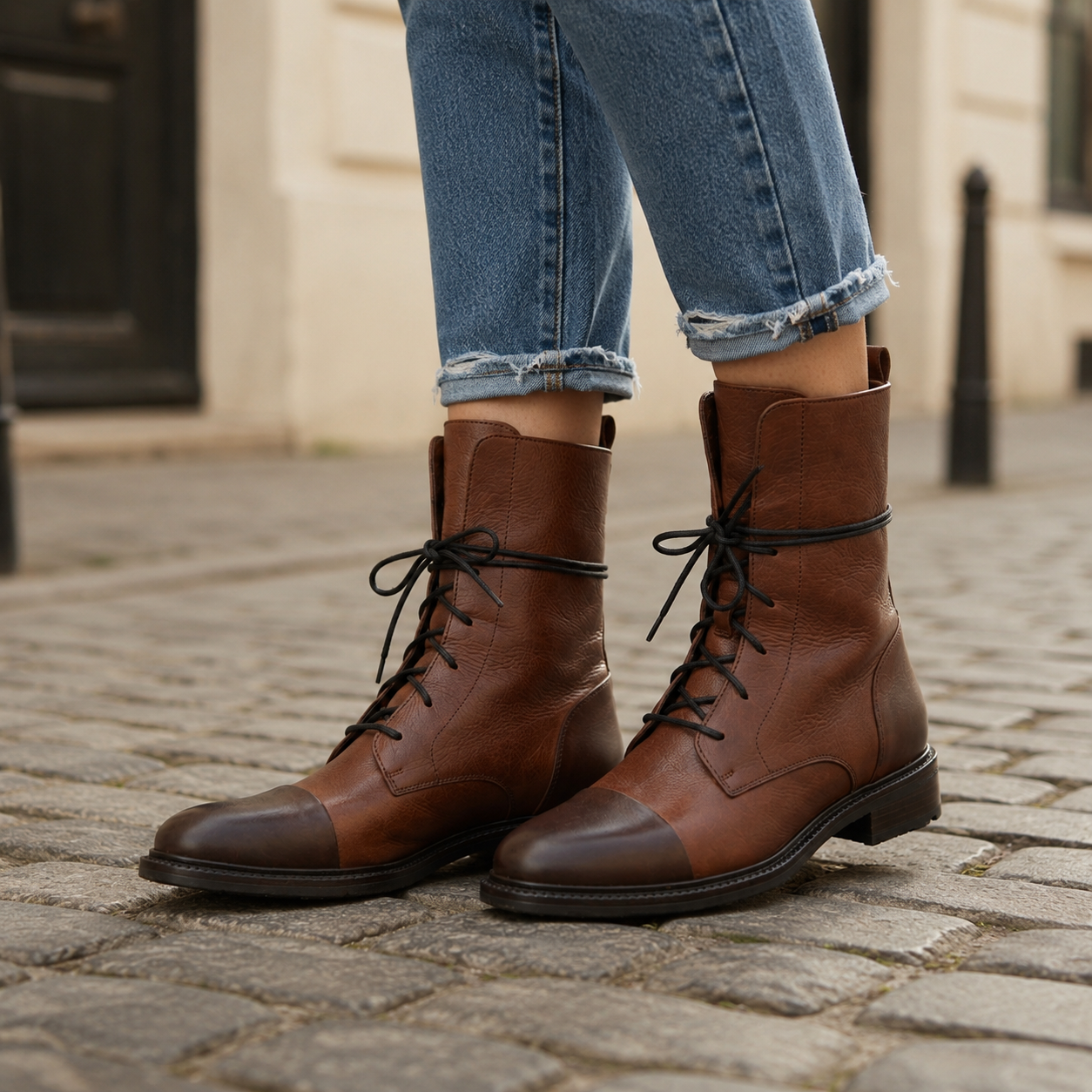 Kefalonia Vintage Lace-Up Boots