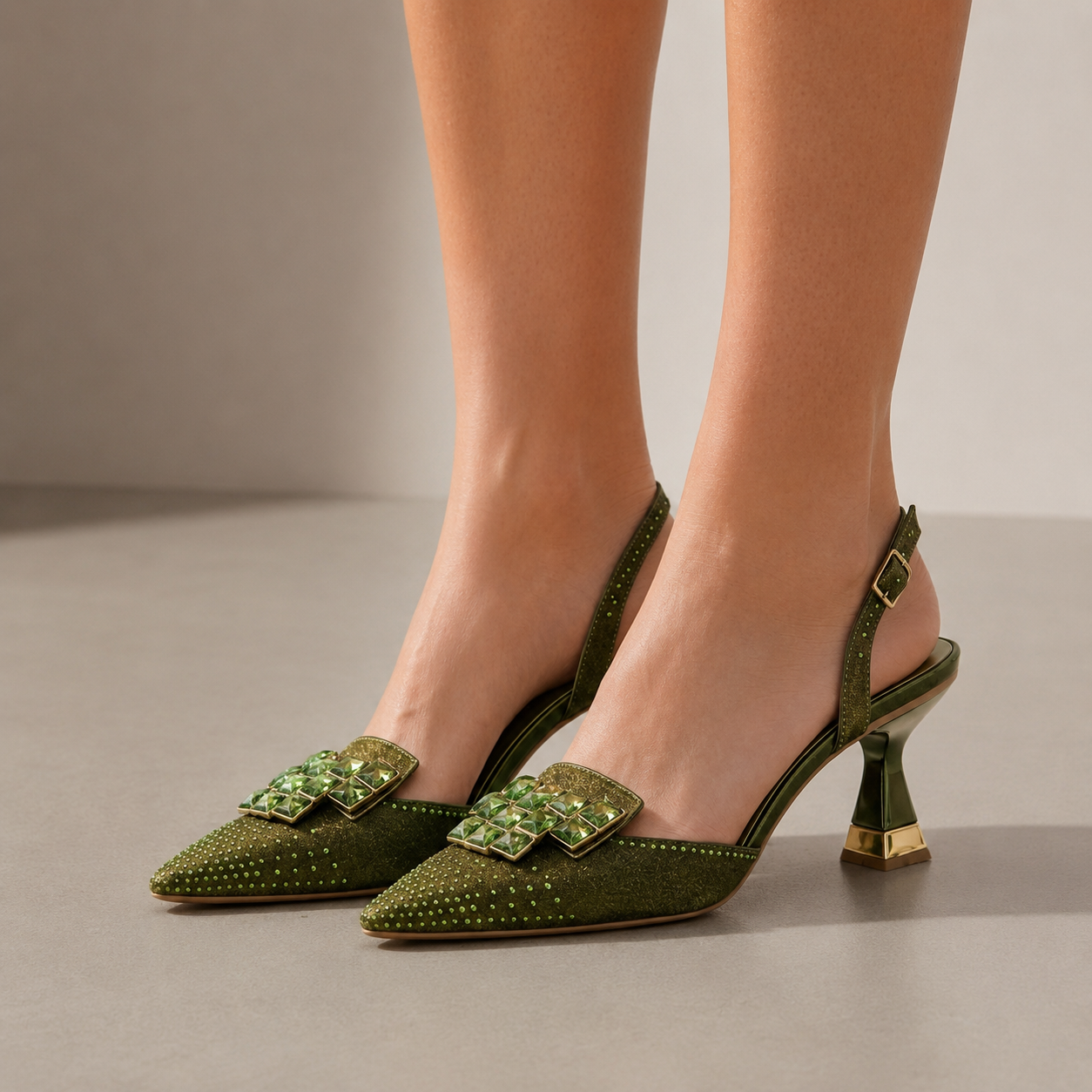 Chania Crystal Gem Kitten Heels