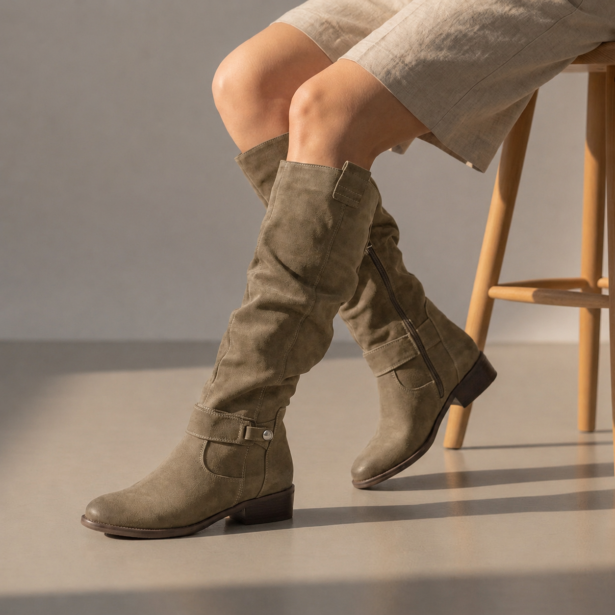 Beziers Suede Slouch Knee-High Boots