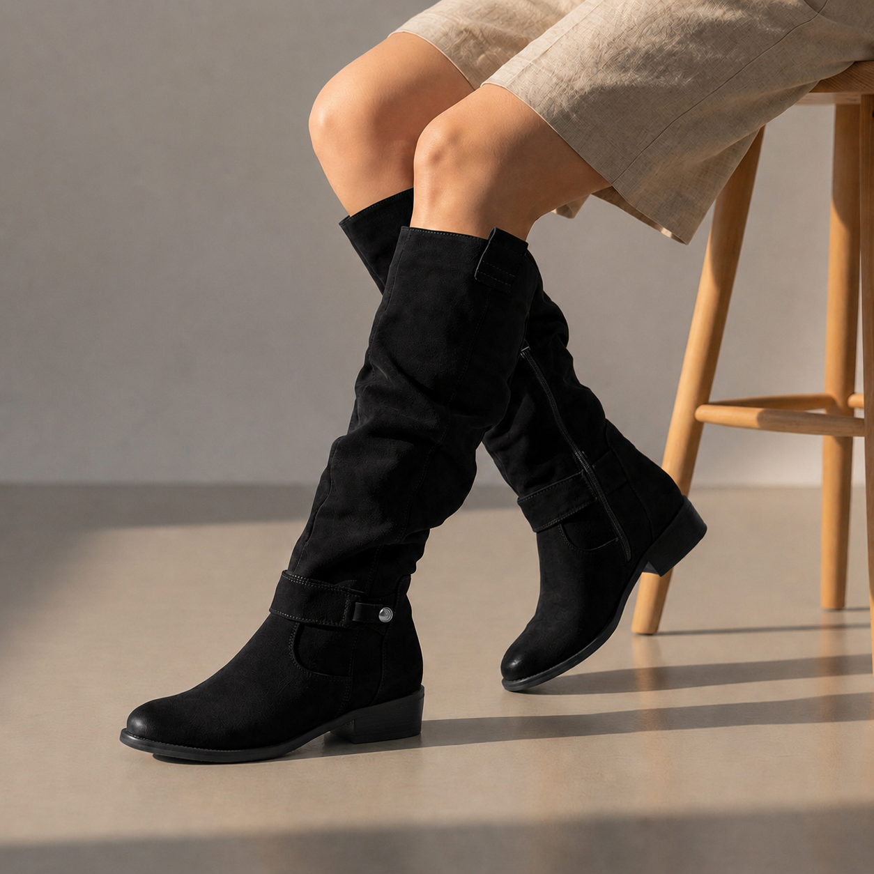 Beziers Suede Slouch Knee-High Boots
