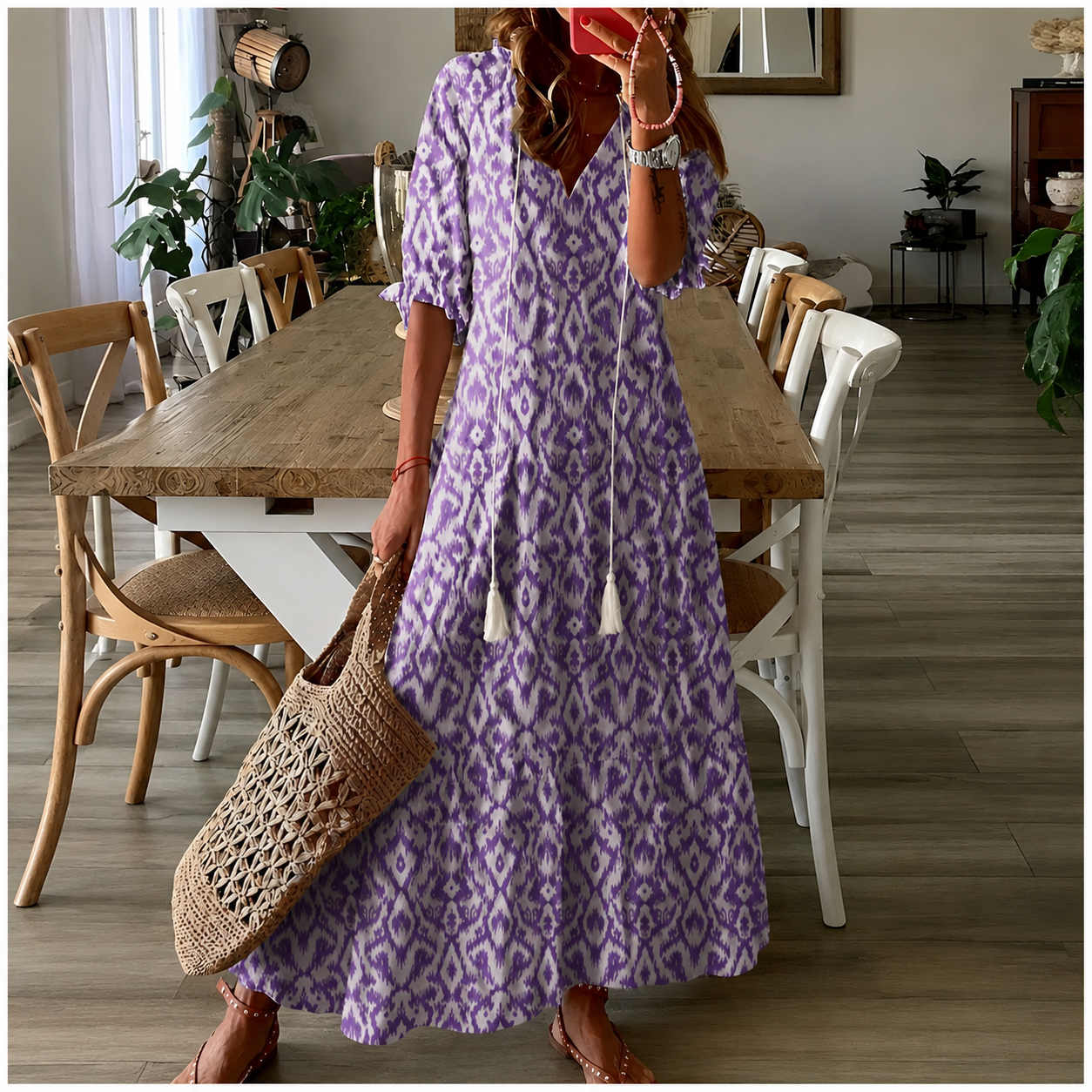 Capri Print Kaftan Dress