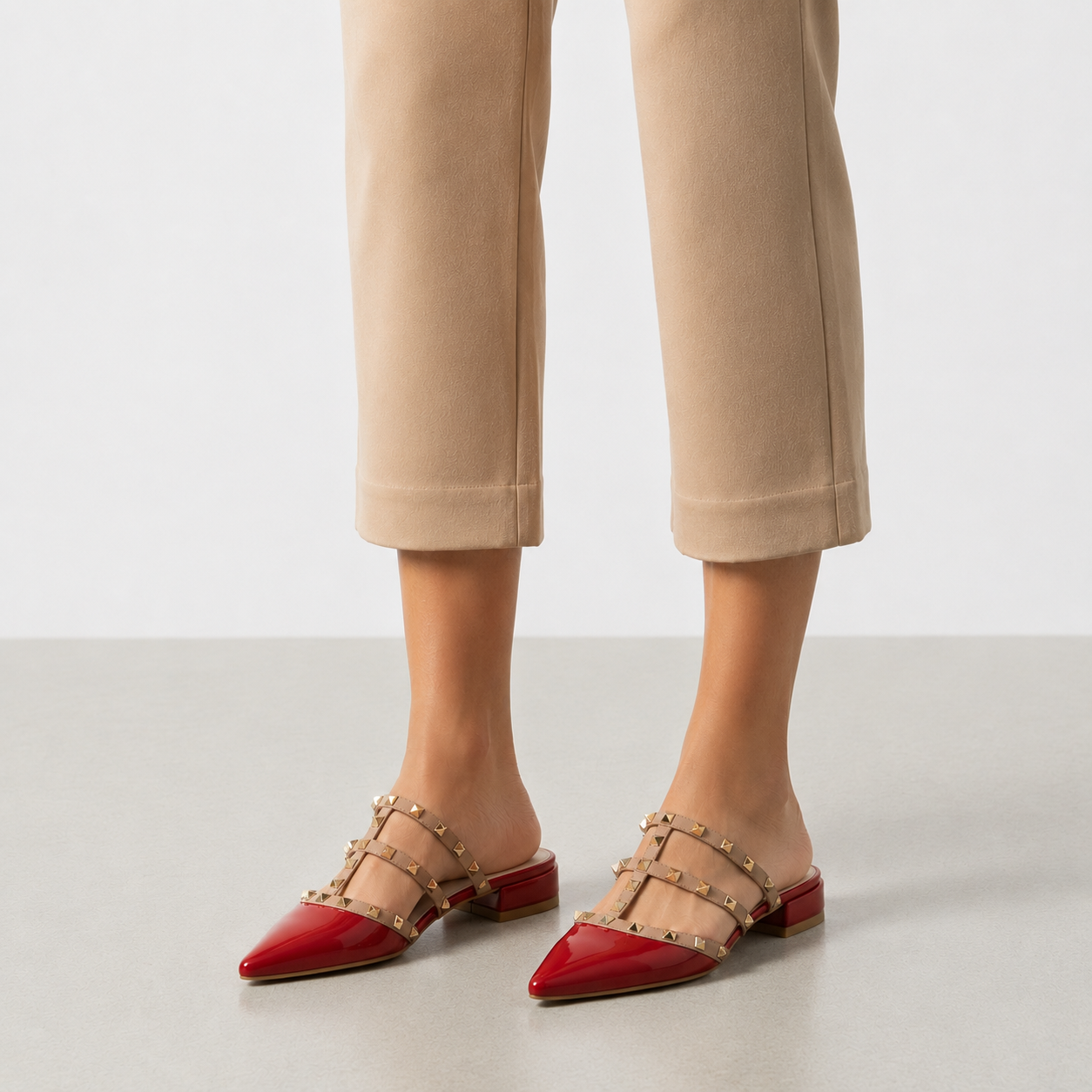 Obidos Studded Patent Mules