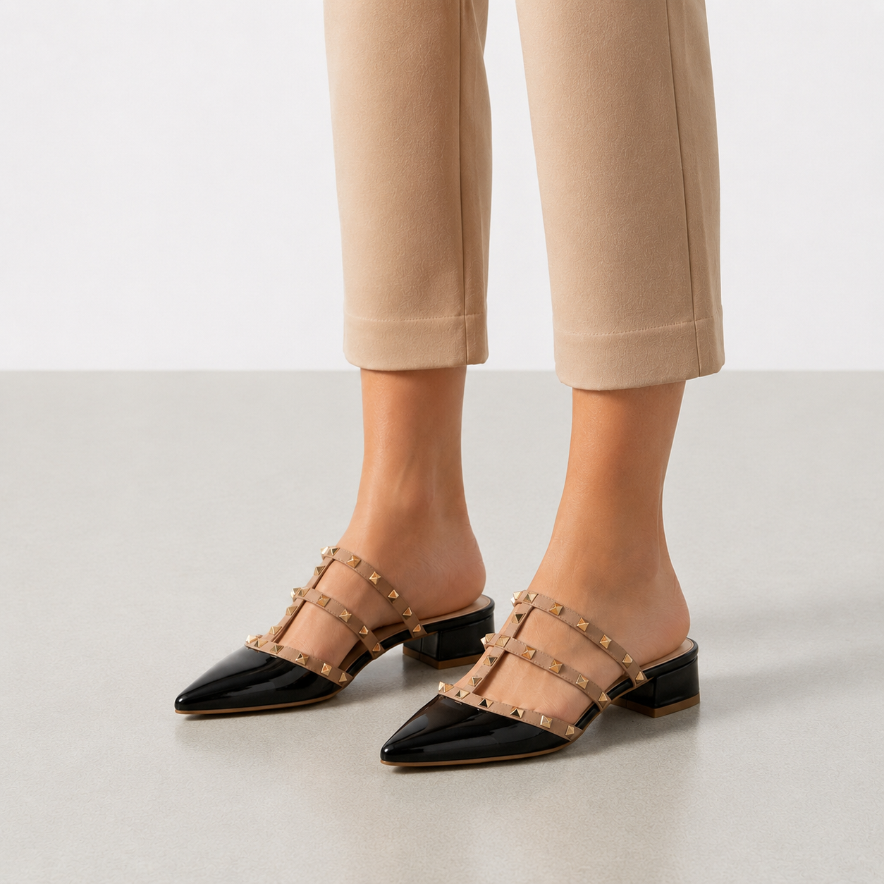 Obidos Studded Patent Mules