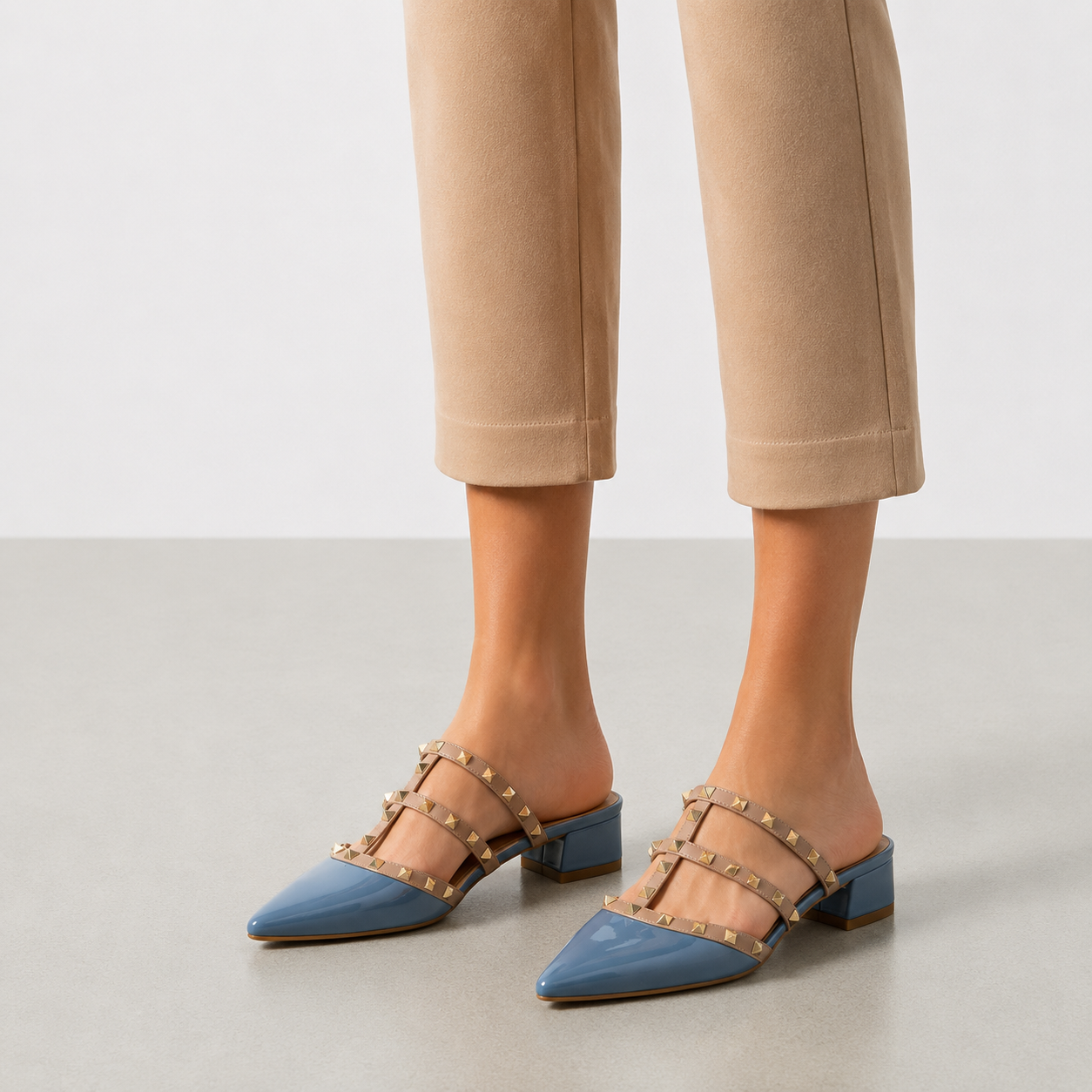 Obidos Studded Patent Mules