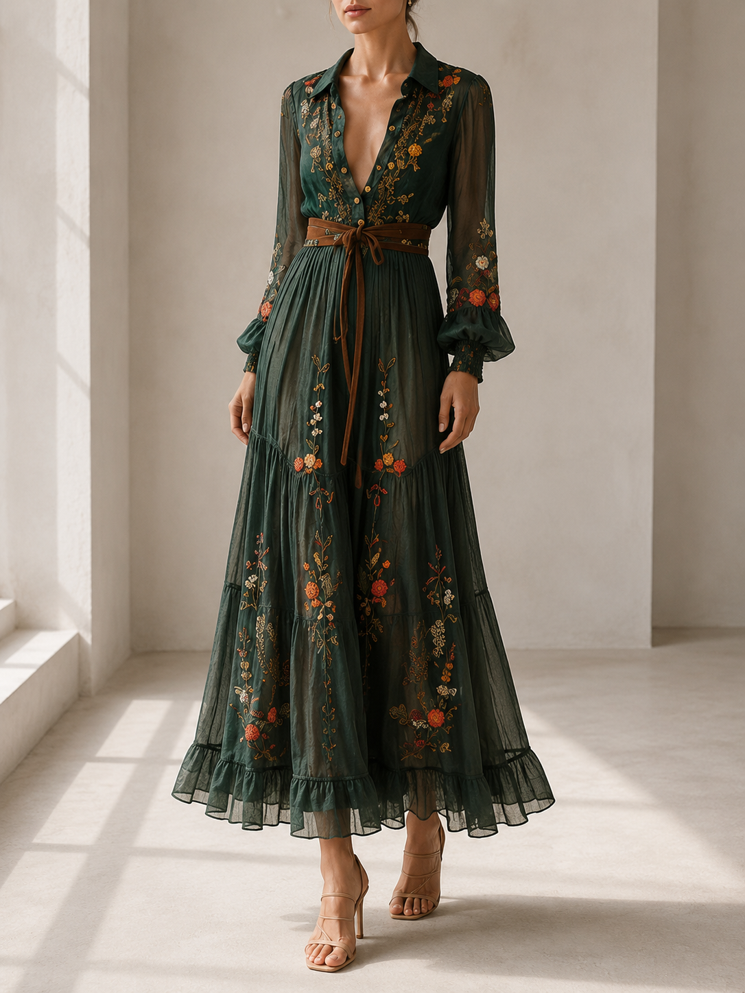 Ravenna V-Neck Boho Dress