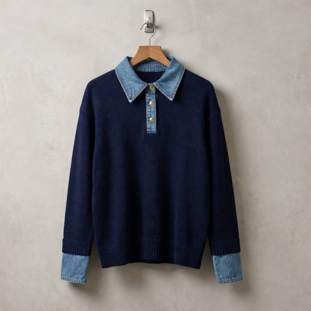Panel Lapel Sweater