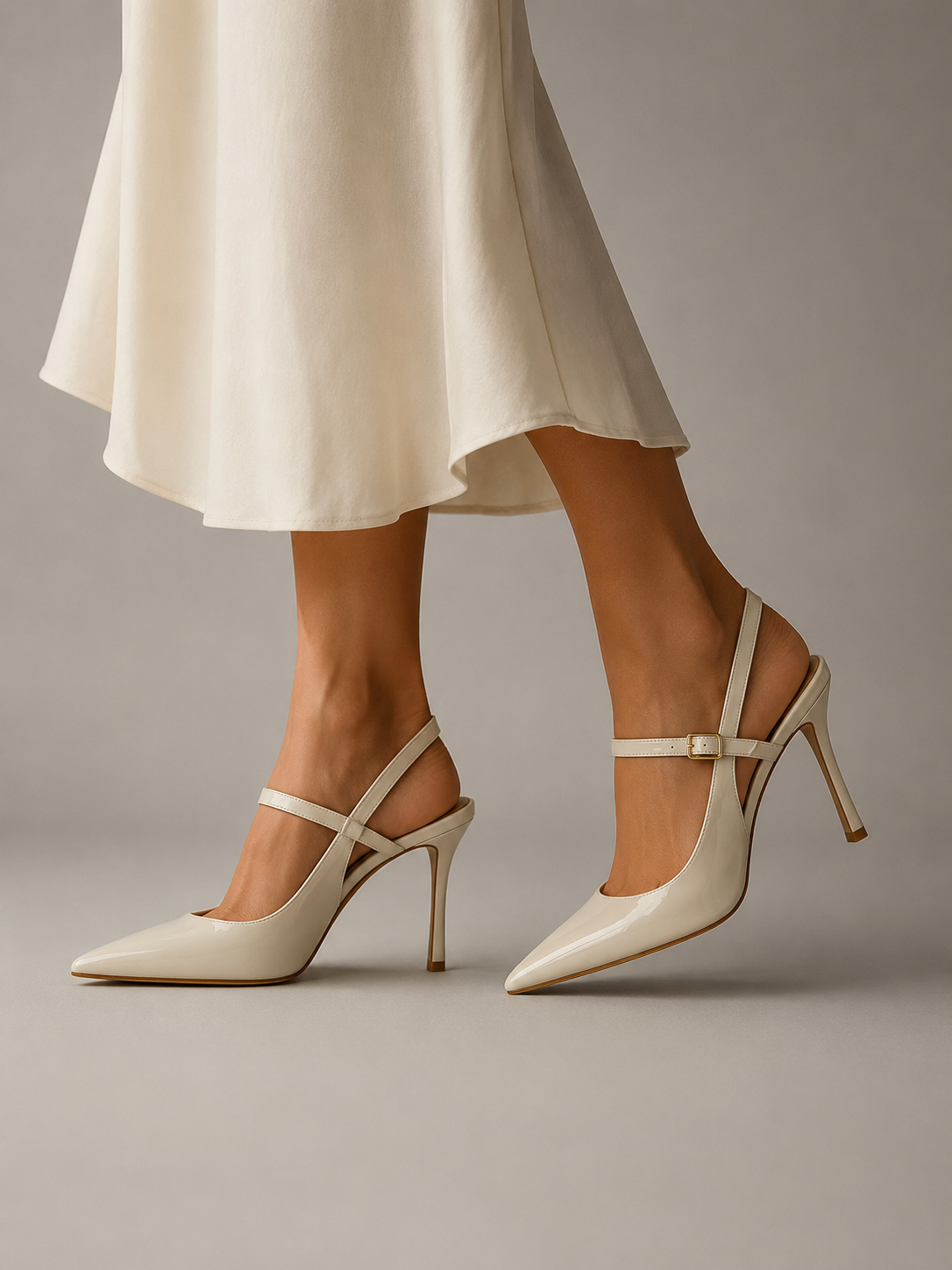 Scarlett Buckle-Strap Slingback Heels