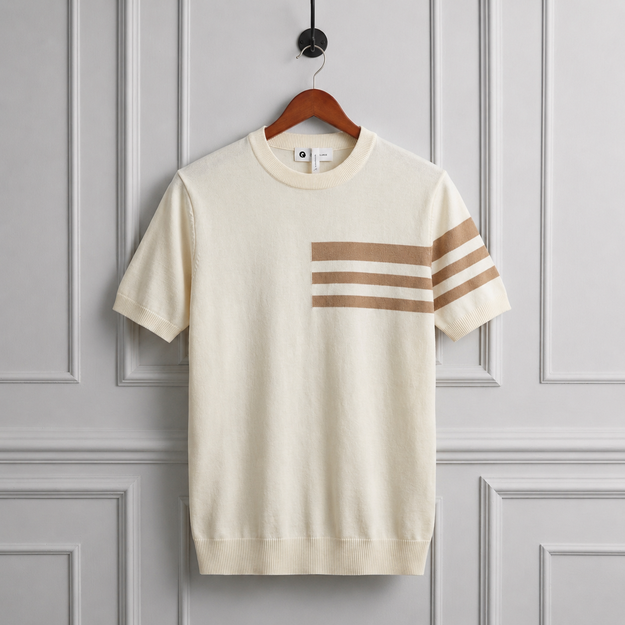 Lausanne Stripe-Detail Knit Tee