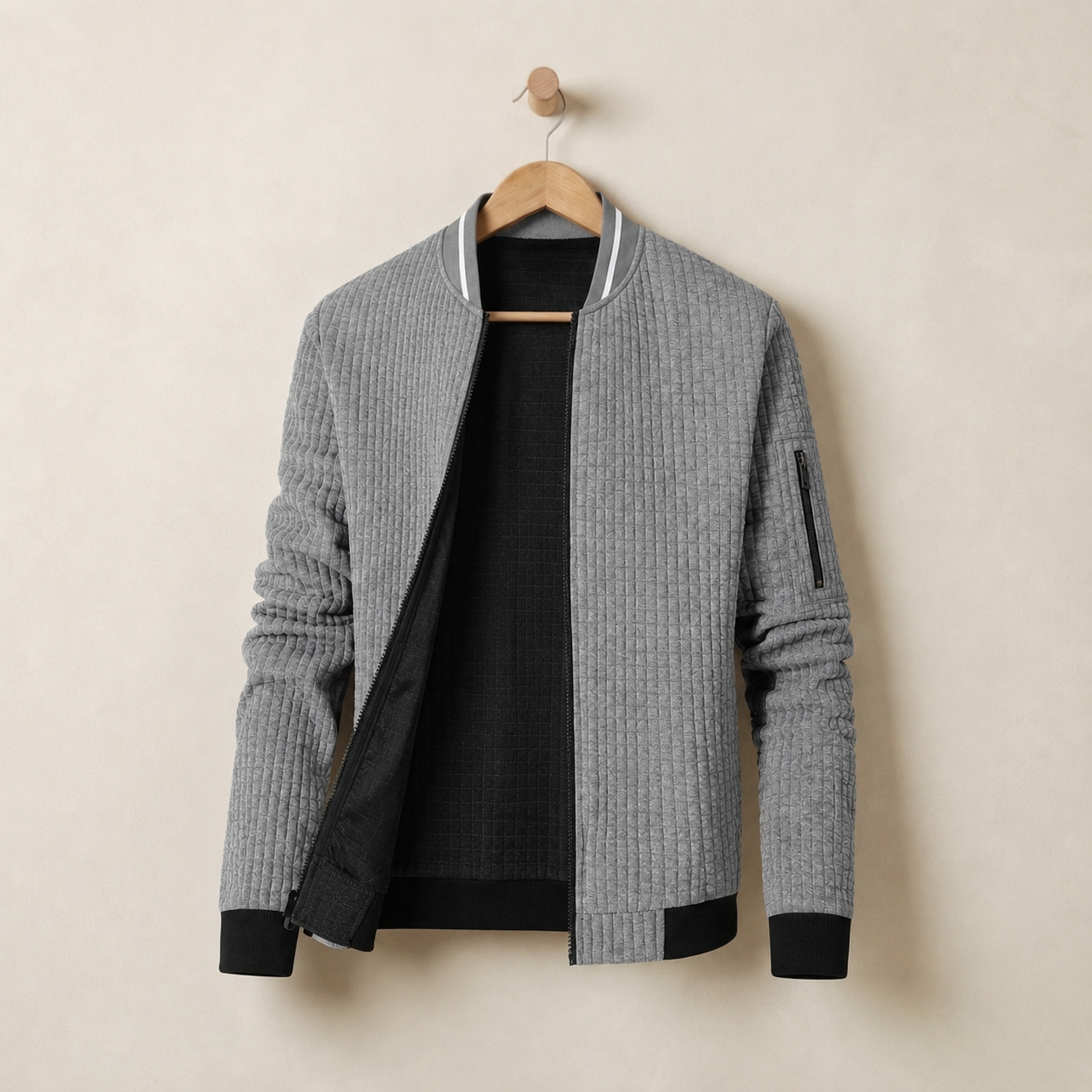 Gridlock Quilted Bomber Jacket