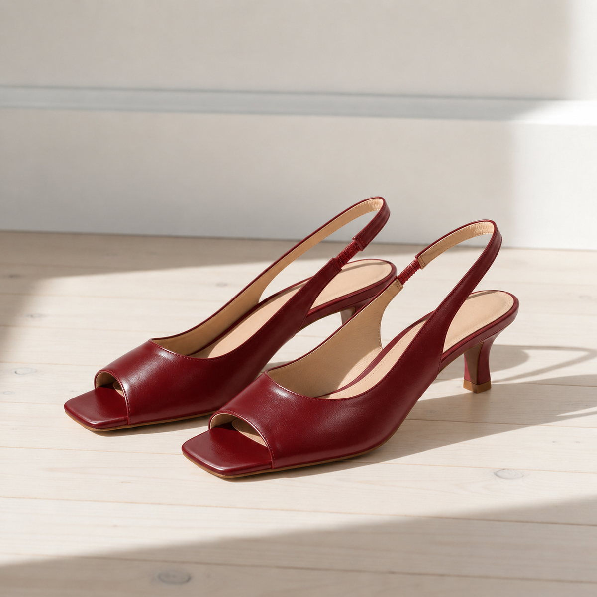 Cartagena Leather Slingback Heels