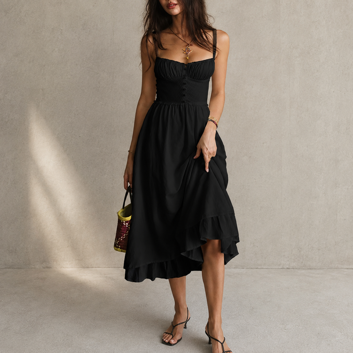 Baeza Ruffle Hem Cami Dress