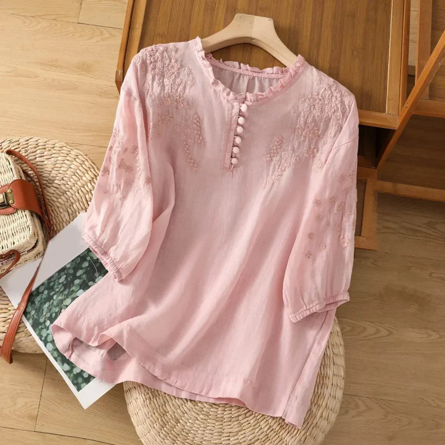 Sorrento Floral Embroidered Blouse