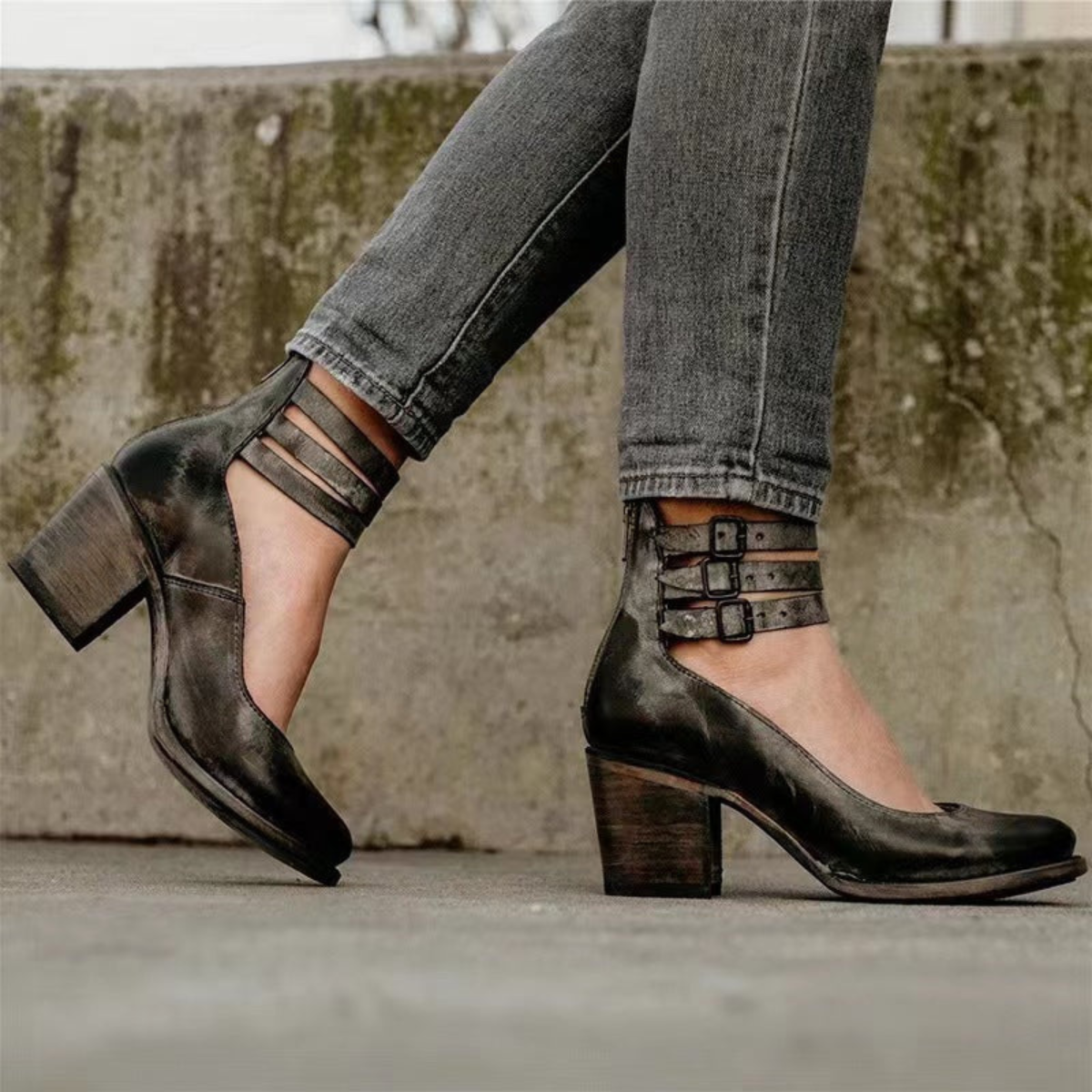Aubrey Block Heel Ankle Shoes