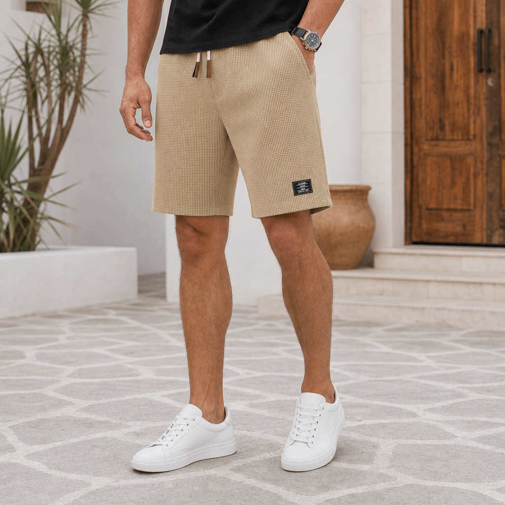 Alassio Waffle Knit Shorts in Khaki
