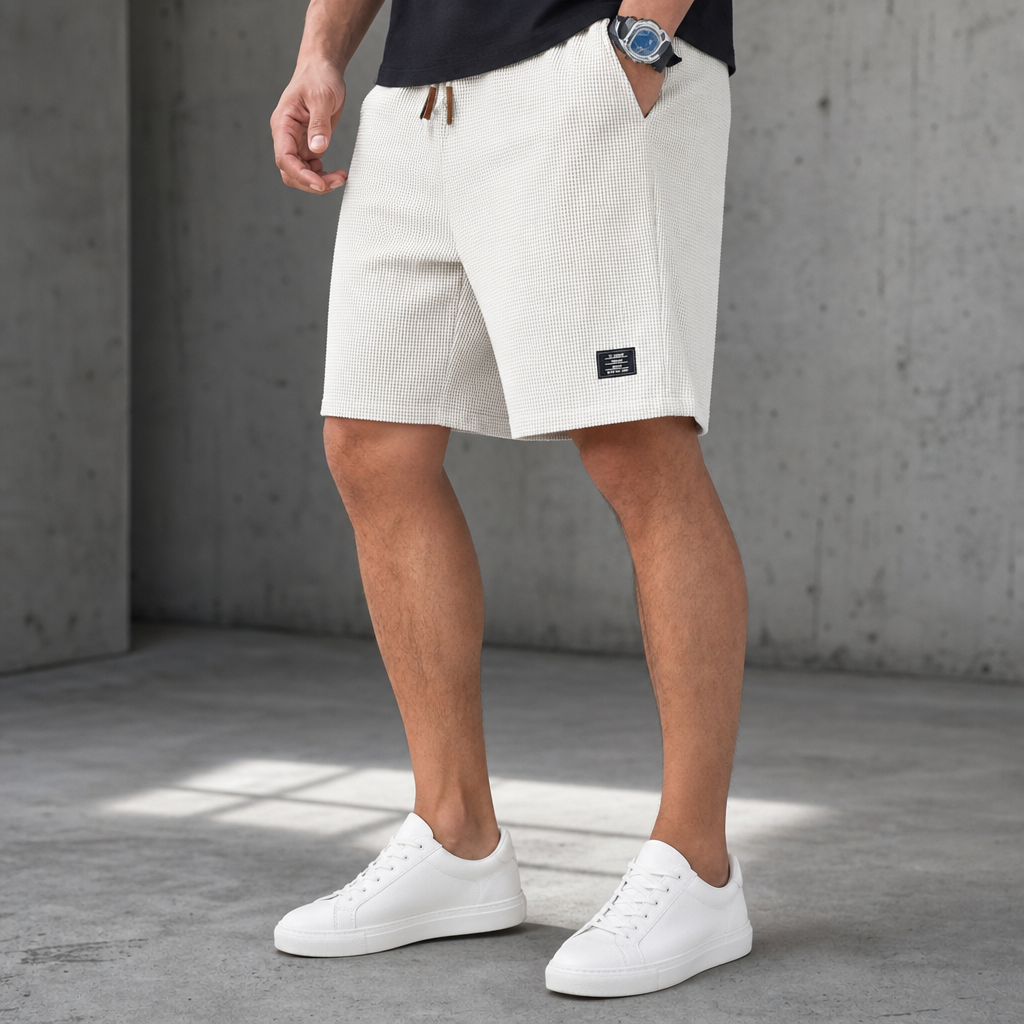 Alassio Waffle Knit Shorts in White