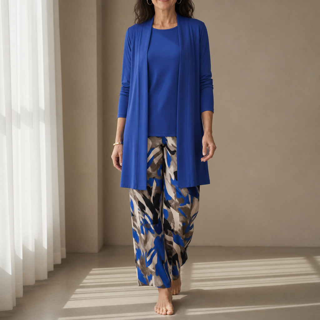 Cassis Floral Print 3-Piece Set in Blue