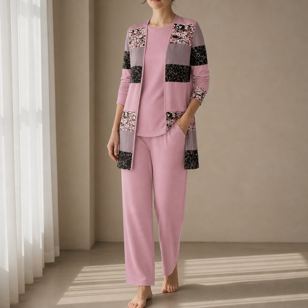 Cassis Floral Print 3-Piece Set in Pink