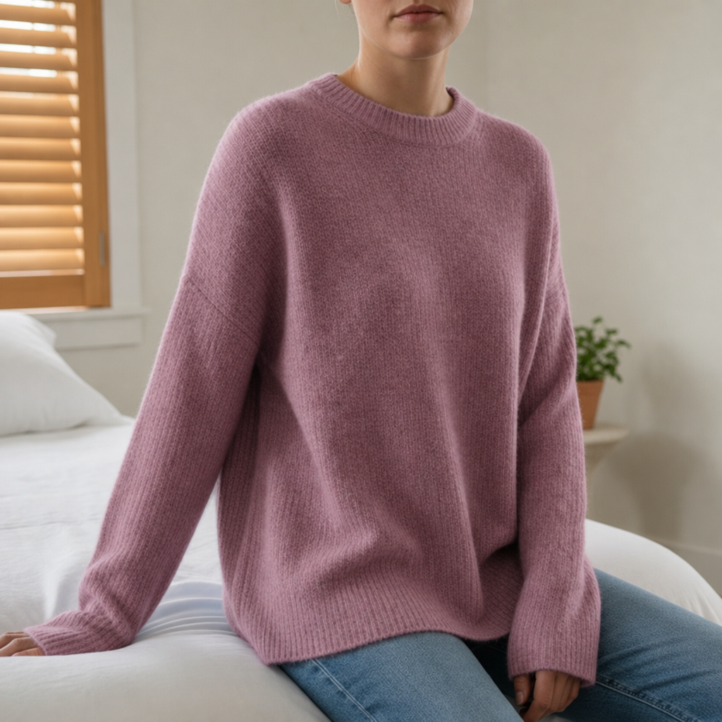 Comillas Loose Fit Crewneck Sweater in Pink