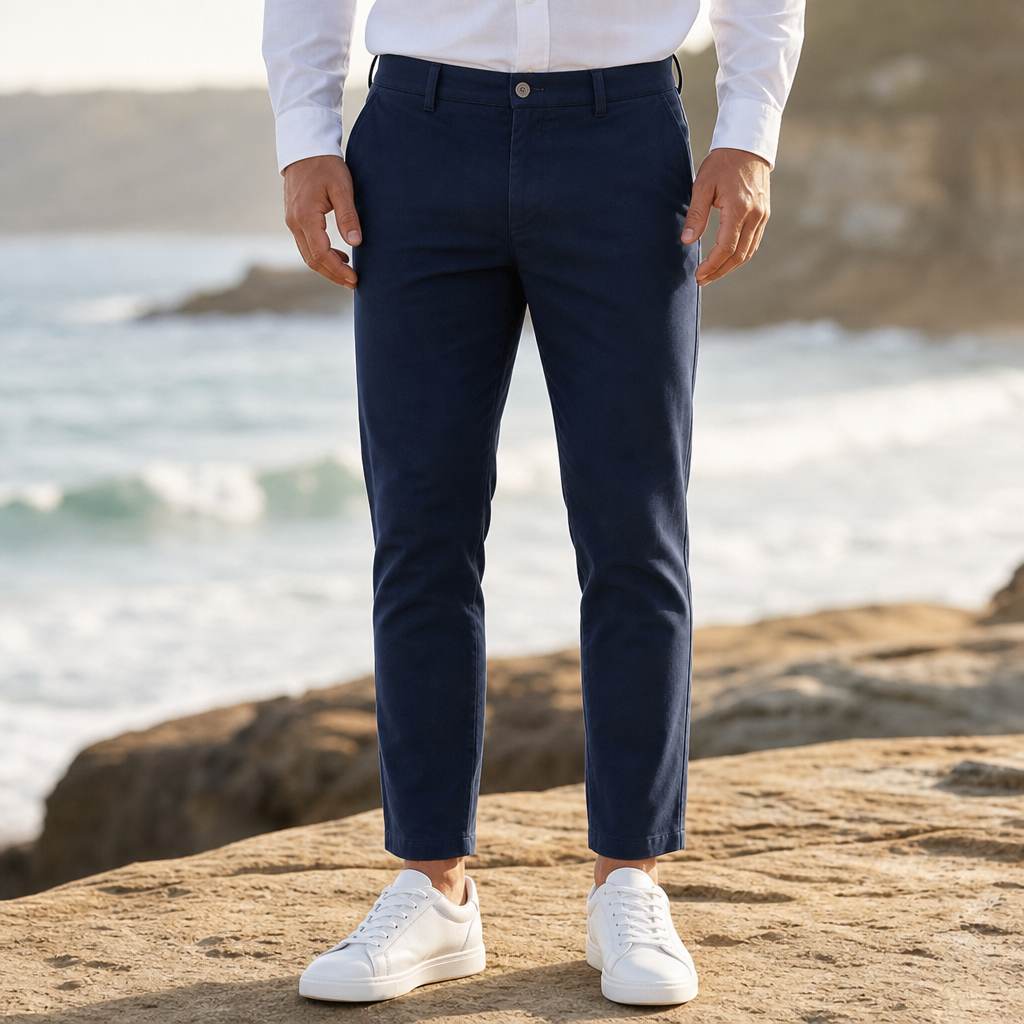 Evora Slim Tapered Chinos in Navy